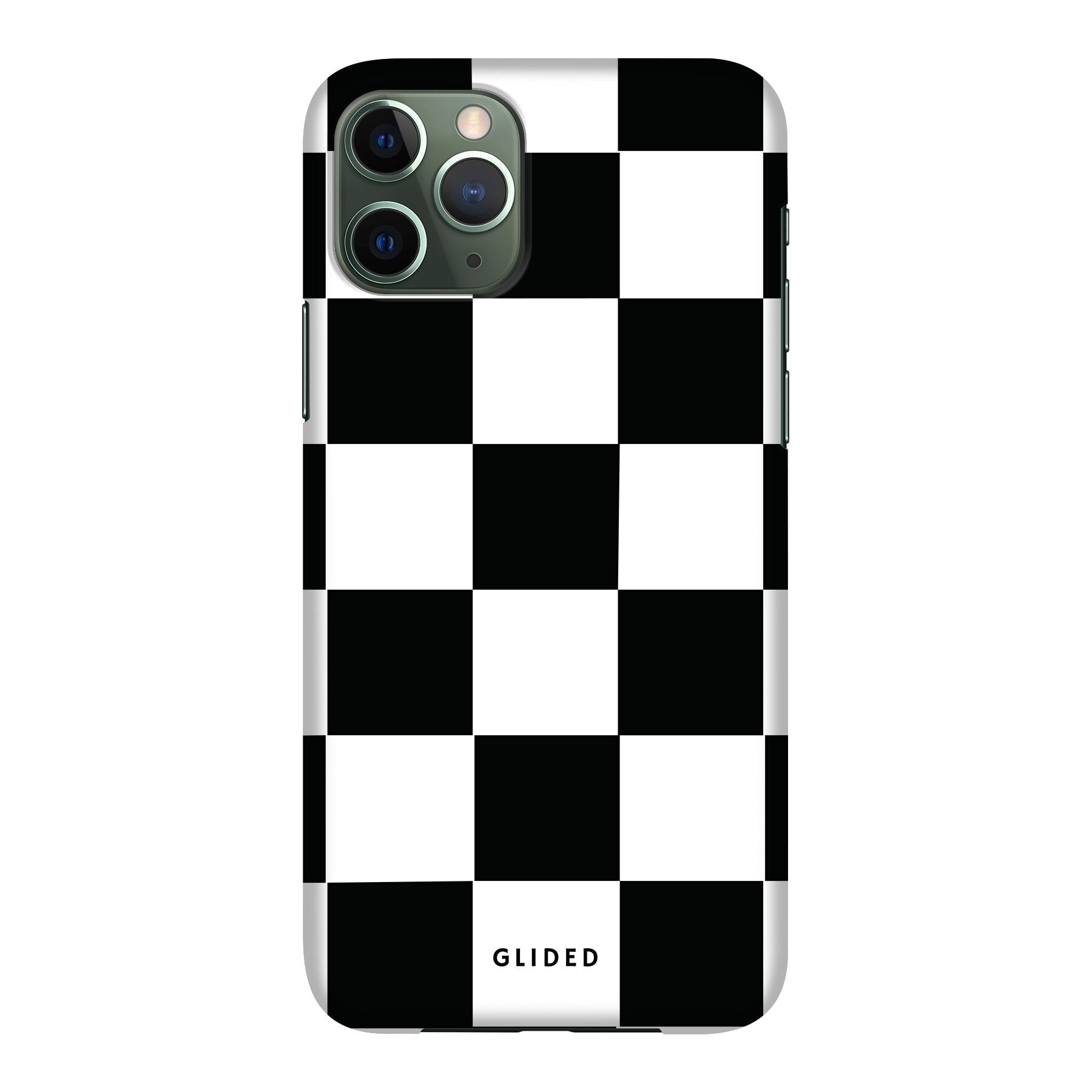 Elegante Classic Chess iPhone 11 Pro Hülle mit traditionellem Schachbrettmuster, bietet stilvollen Schutz und zeitlose Raffinesse.