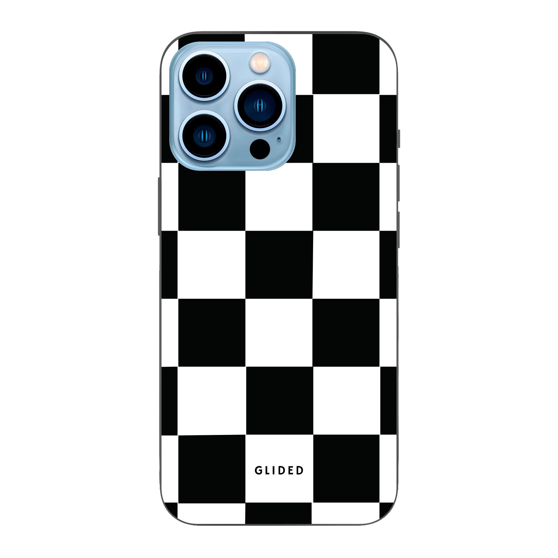 Elegante 'Classic Chess' iPhone 13 Pro Hülle mit traditionellem Schachbrettmuster, bietet stilvollen Schutz und Ausdruck von Persönlichkeit.