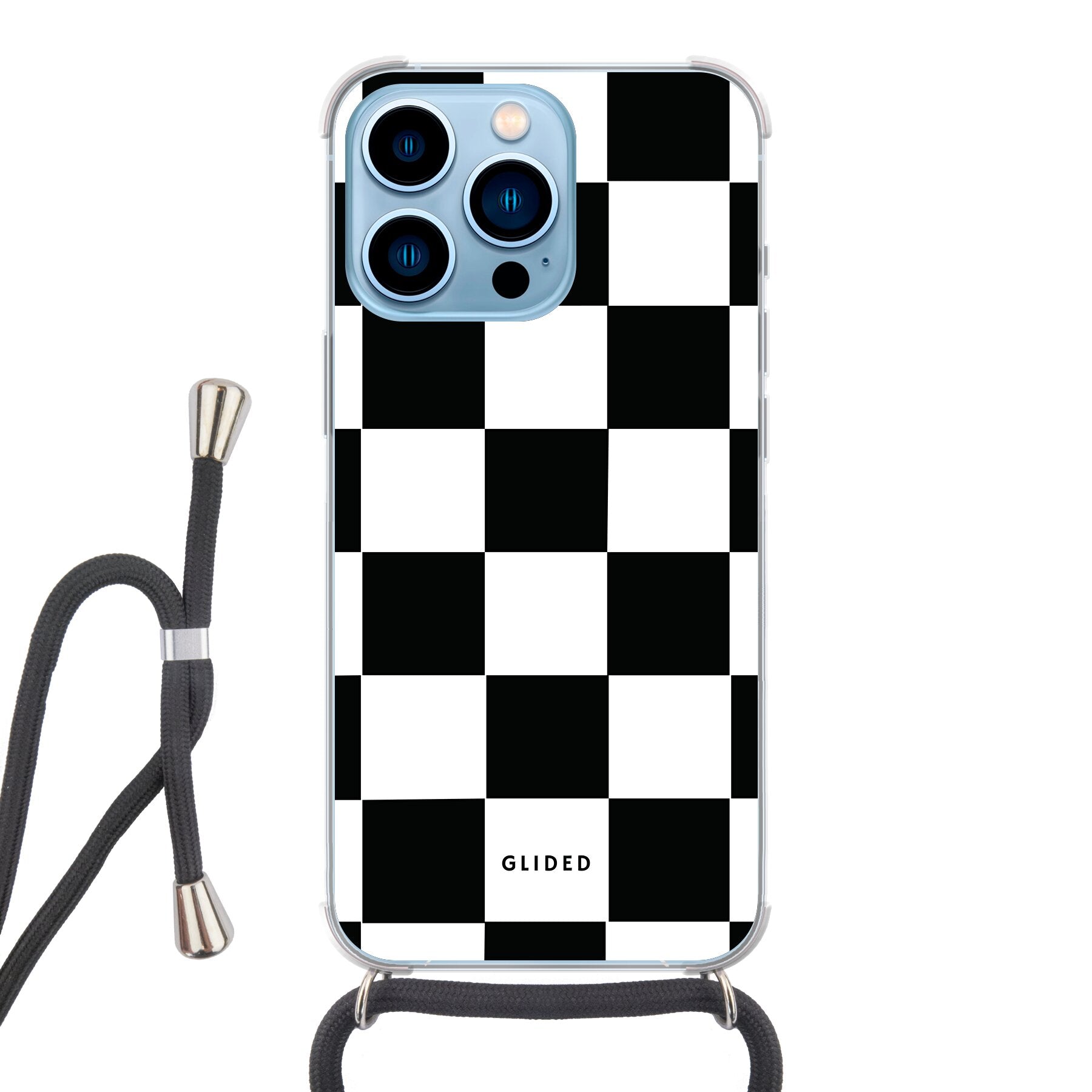Elegante 'Classic Chess' iPhone 13 Pro Hülle mit traditionellem Schachbrettmuster, bietet stilvollen Schutz und Ausdruck von Persönlichkeit.