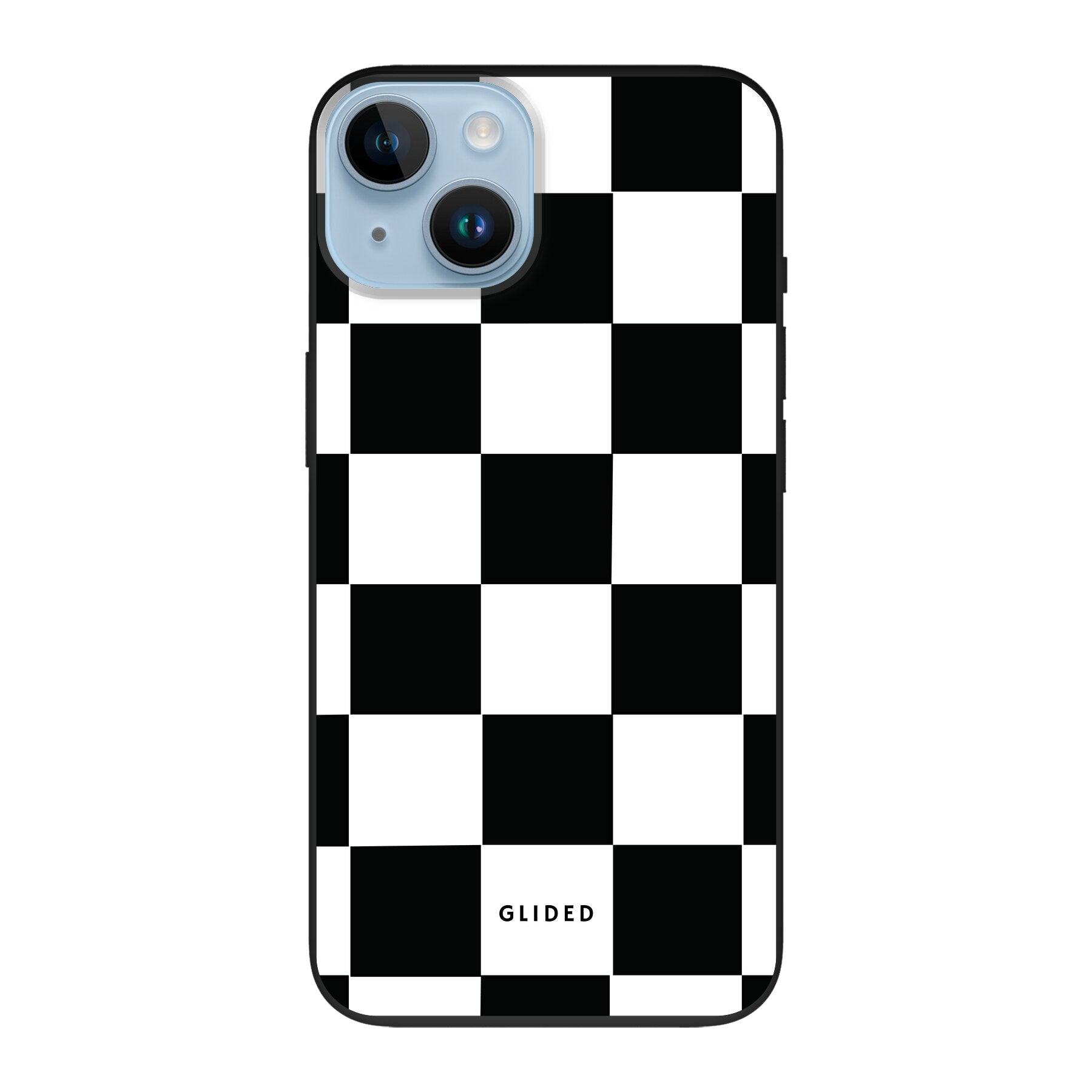Elegante Classic Chess iPhone 14 Handyhülle mit traditionellem Schachbrettmuster, bietet stilvollen Schutz und Funktionalität.