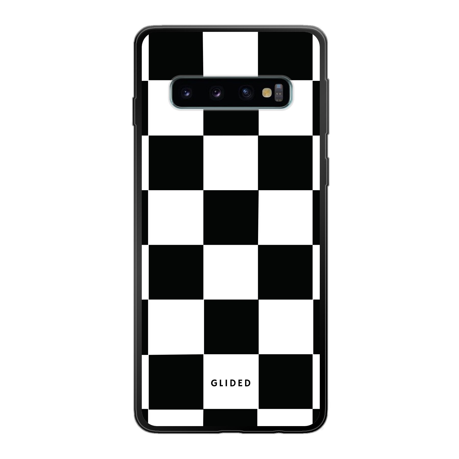 Samsung Galaxy S10 Classic Chess Handyhülle mit traditionellem Schachbrettmuster, elegant und stilvoll.