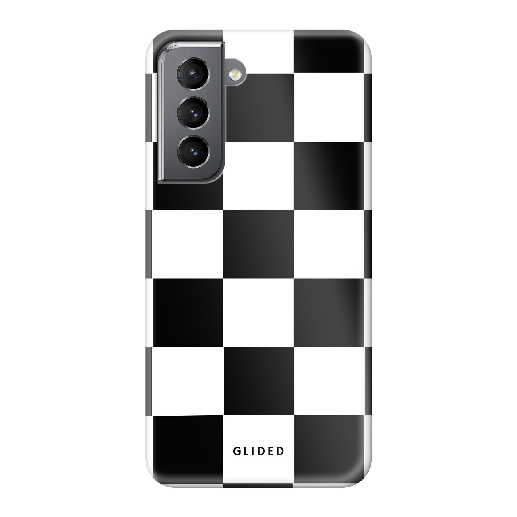 Samsung Galaxy S21 5G Hülle im klassischen Schachbrettdesign, elegant und stilvoll, bietet optimalen Schutz.