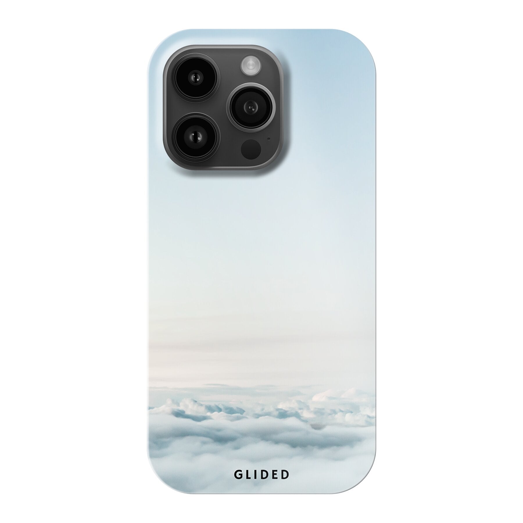 Die 'Cloudy' iPhone 14 Pro Handyhülle mit einem sanften Wolken-Design, das eine beruhigende Atmosphäre schafft und robusten Schutz bietet.