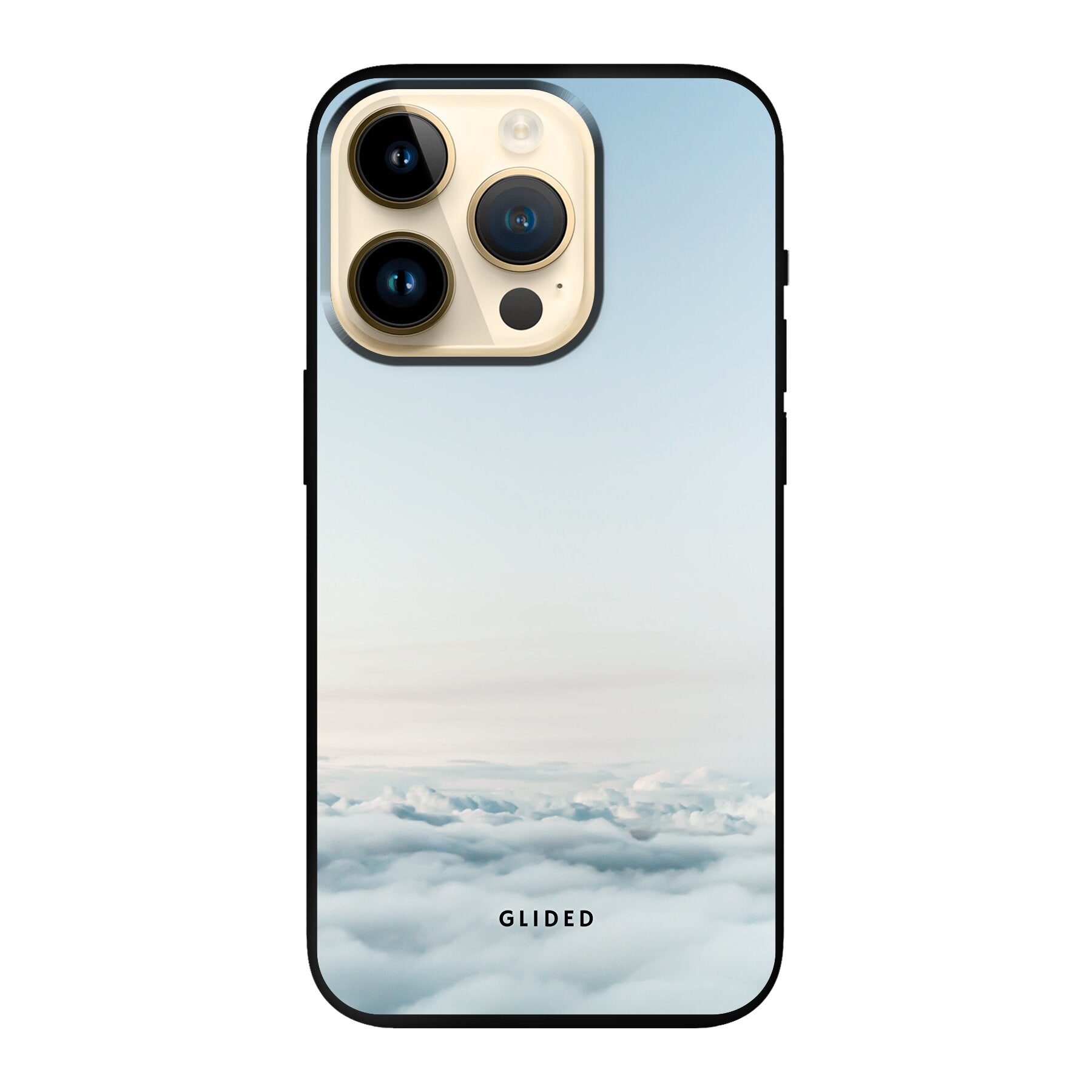 Die 'Cloudy' iPhone 14 Pro Handyhülle mit einem sanften Wolken-Design, das eine beruhigende Atmosphäre schafft und robusten Schutz bietet.