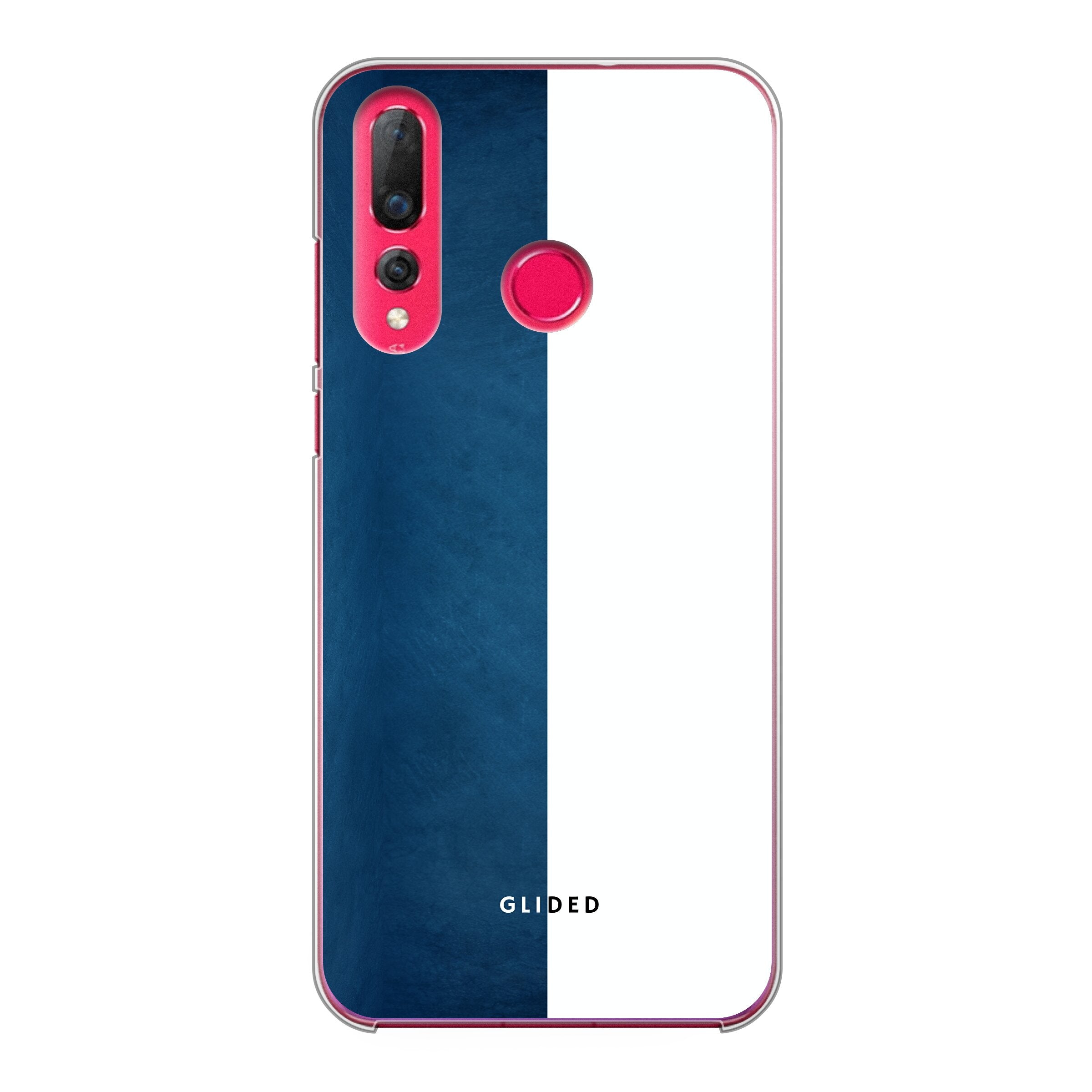 Huawei P30 Lite Handyhülle 'Contrast' in Blau und Weiß, bietet stilvollen Schutz und präzise Aussparungen.