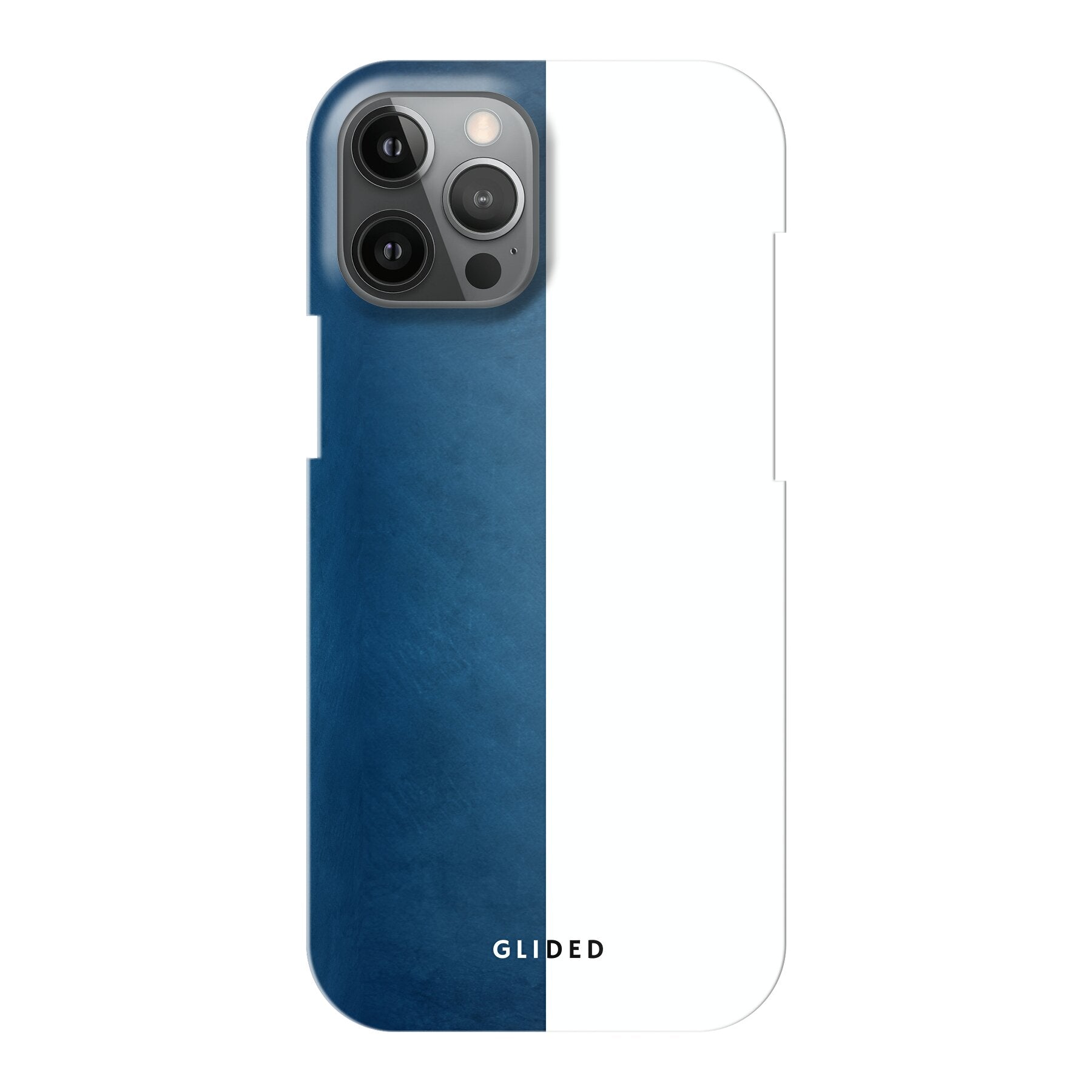 Contrast Handyhülle für iPhone 12 Pro Max in Blau und Weiß, stilvoll und schützend.