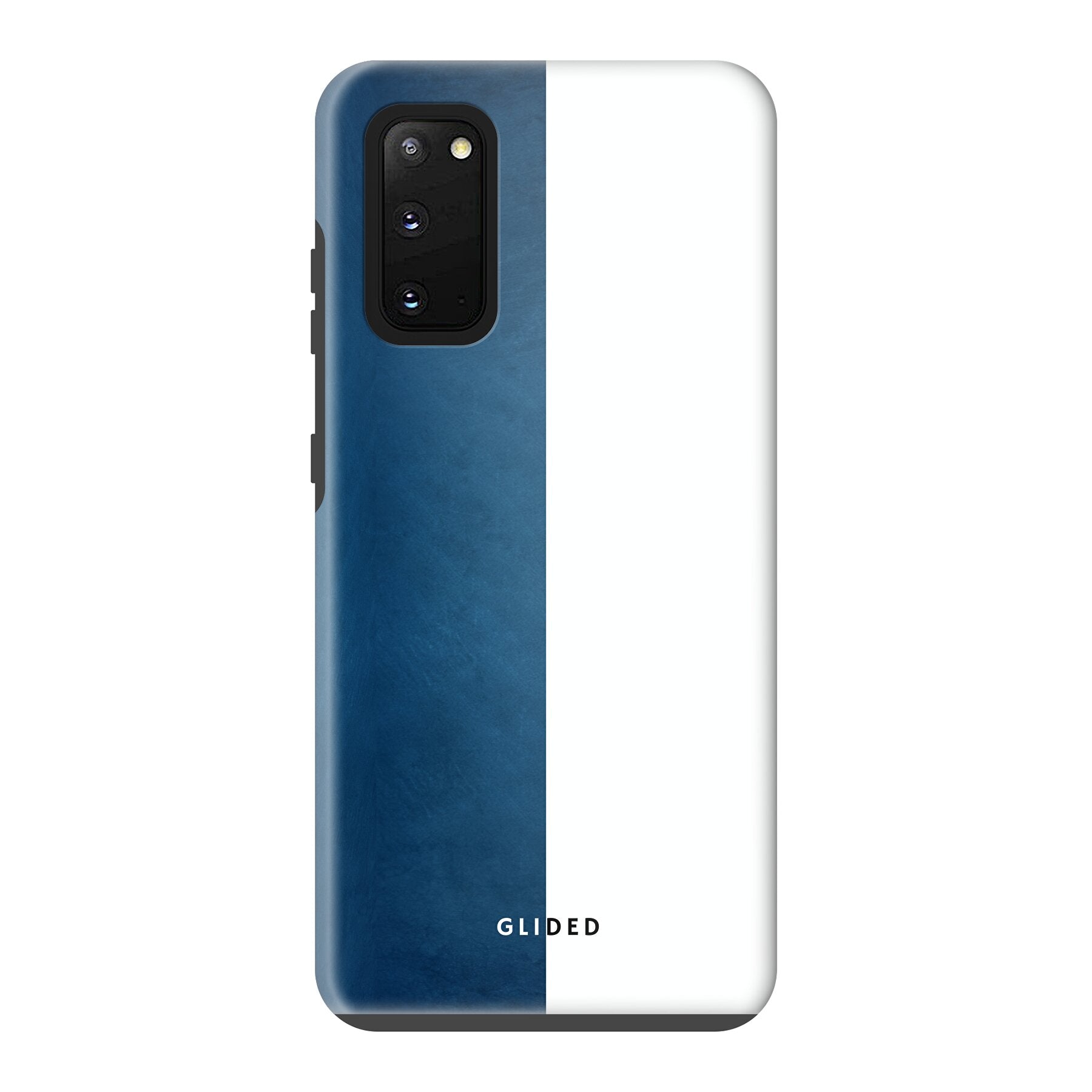 Samsung Galaxy S20/S20 5G Handyhülle in Blau und Weiß mit einzigartigem Kontrastdesign, stoßfest und schlank.