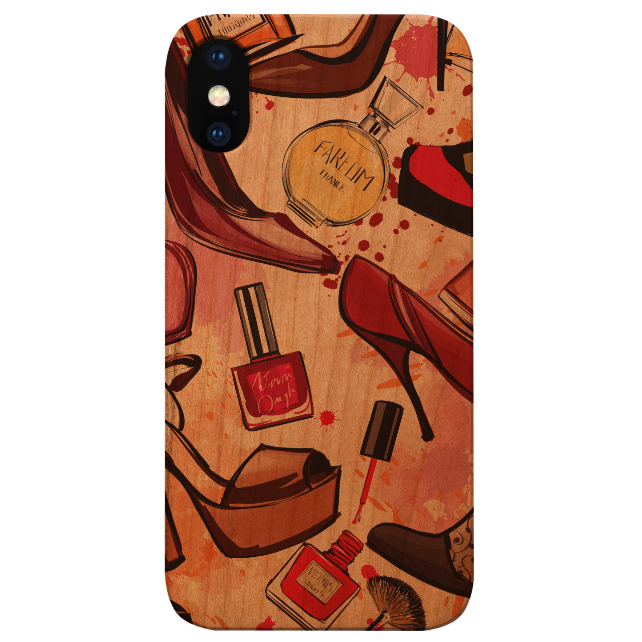 Stylish UV Color Printed wooden phone cases showcasing vibrant designs and durable construction.