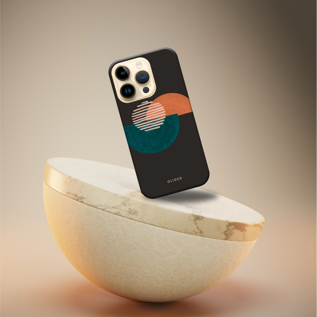 Crest Handyhülle für Google Pixel 5 mit abstraktem Kreismuster auf dunklem Hintergrund, bietet stilvollen Schutz.