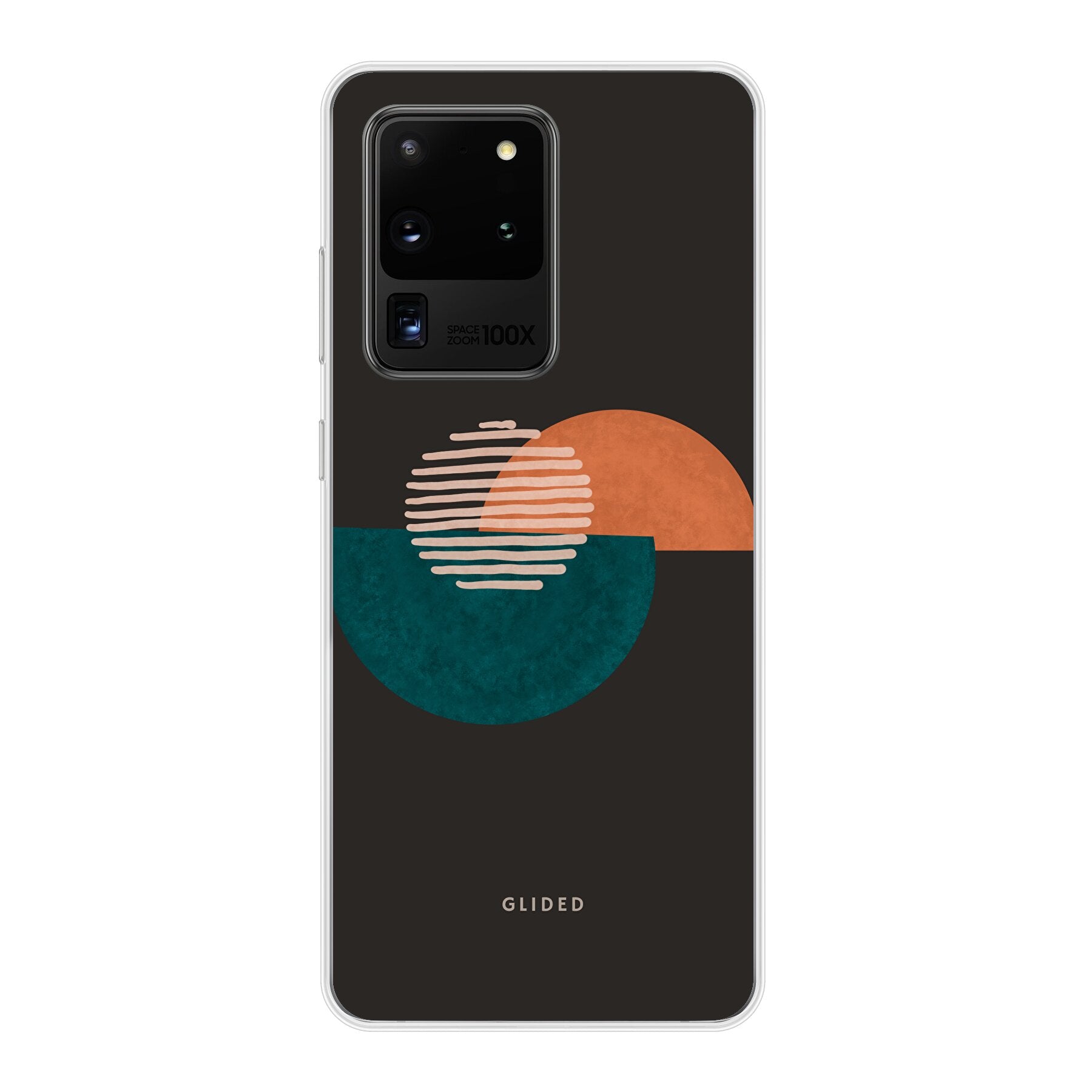 Crest Handyhülle für Samsung Galaxy S20/S20 5G mit abstraktem Kreismuster auf dunklem Hintergrund, bietet stilvollen Schutz.