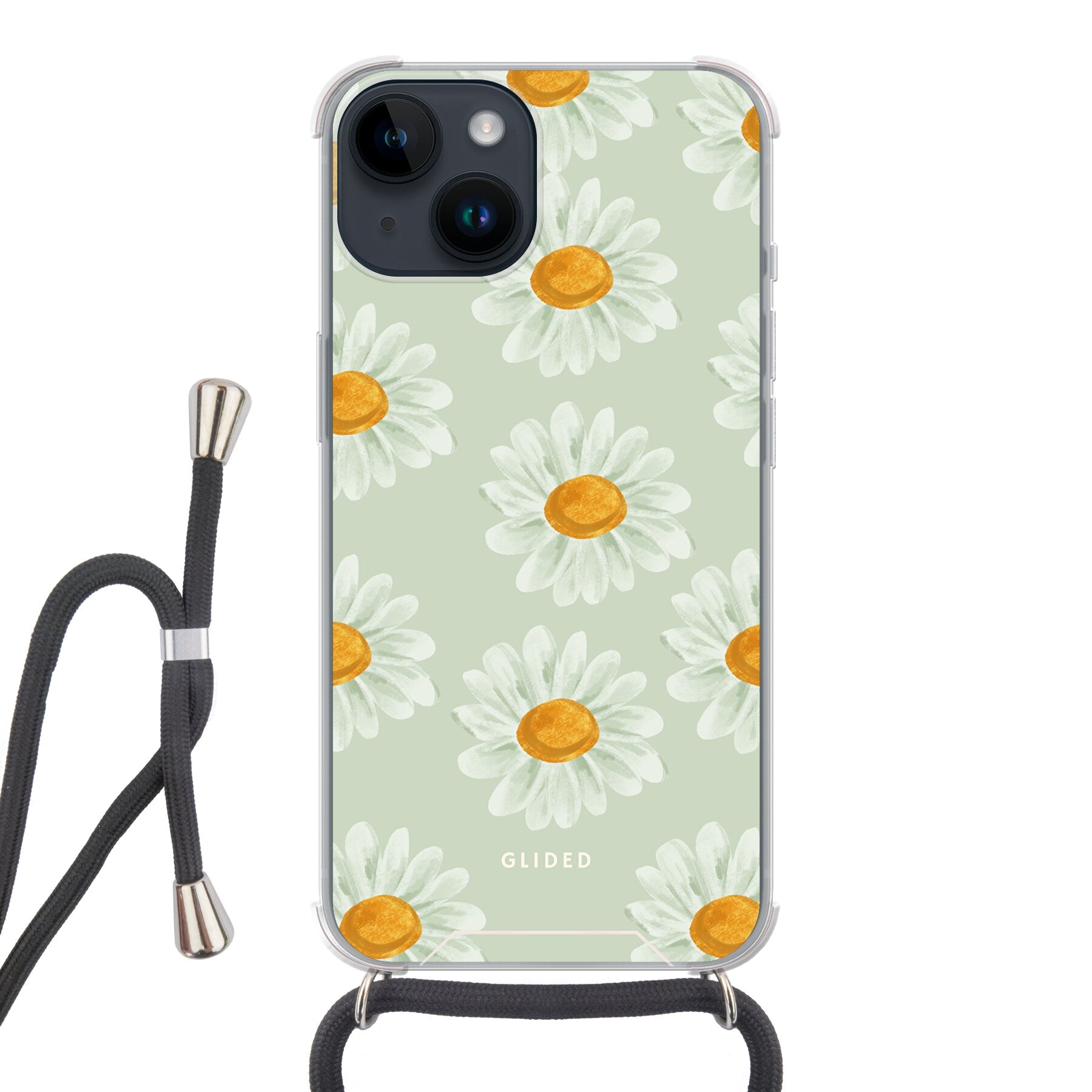 Daisy Handyhülle für iPhone 14 mit zarten Gänseblümchen in voller Blüte, stilvoll und schützend.