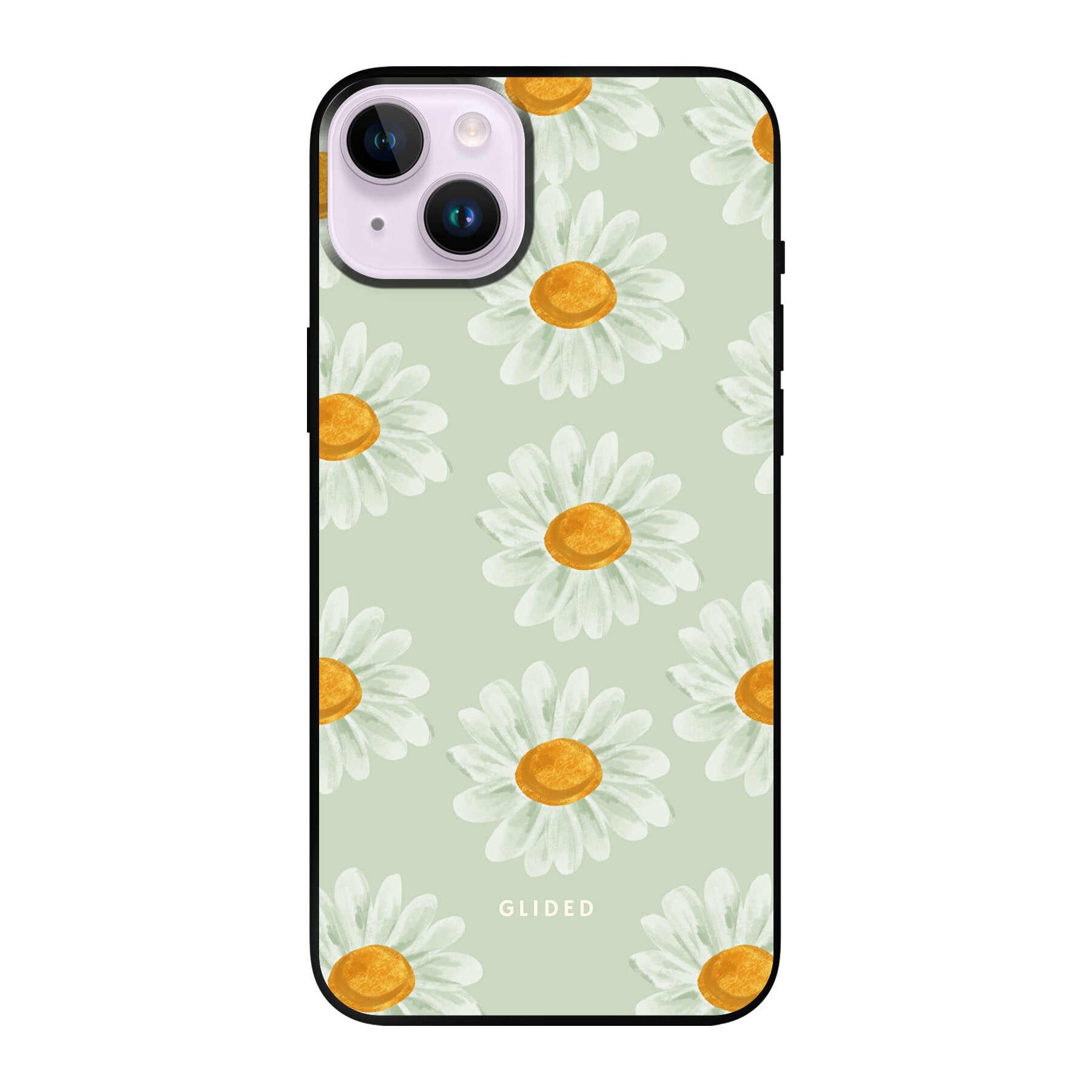Daisy Handyhülle für iPhone 14 Plus mit zarten Gänseblümchen in voller Blüte, stilvoll und schützend.