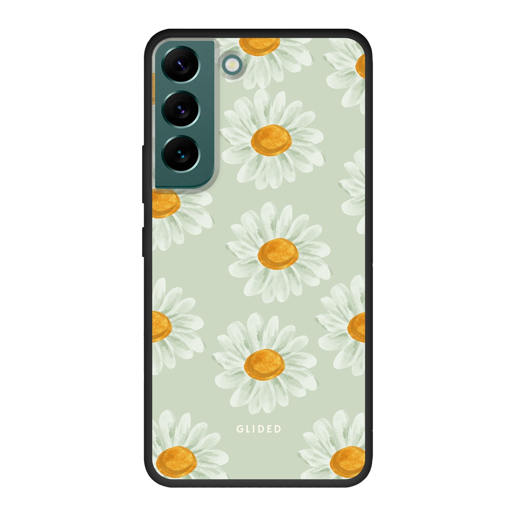 Daisy Handyhülle für Samsung Galaxy S22 mit zarten Gänseblümchen in voller Blüte, stilvoll und schützend.