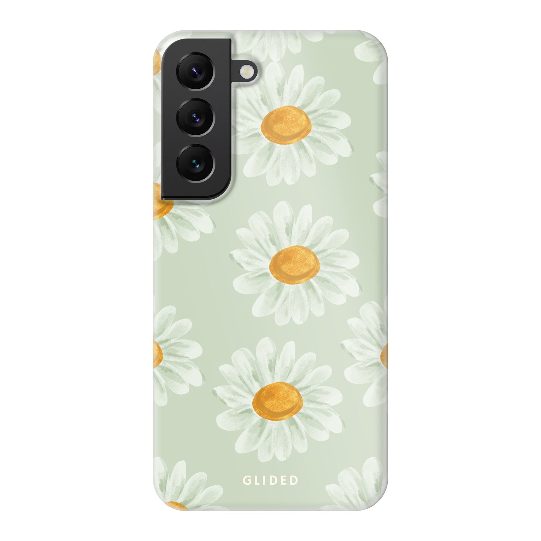 Daisy Handyhülle für Samsung Galaxy S22 mit zarten Gänseblümchen in voller Blüte, stilvoll und schützend.