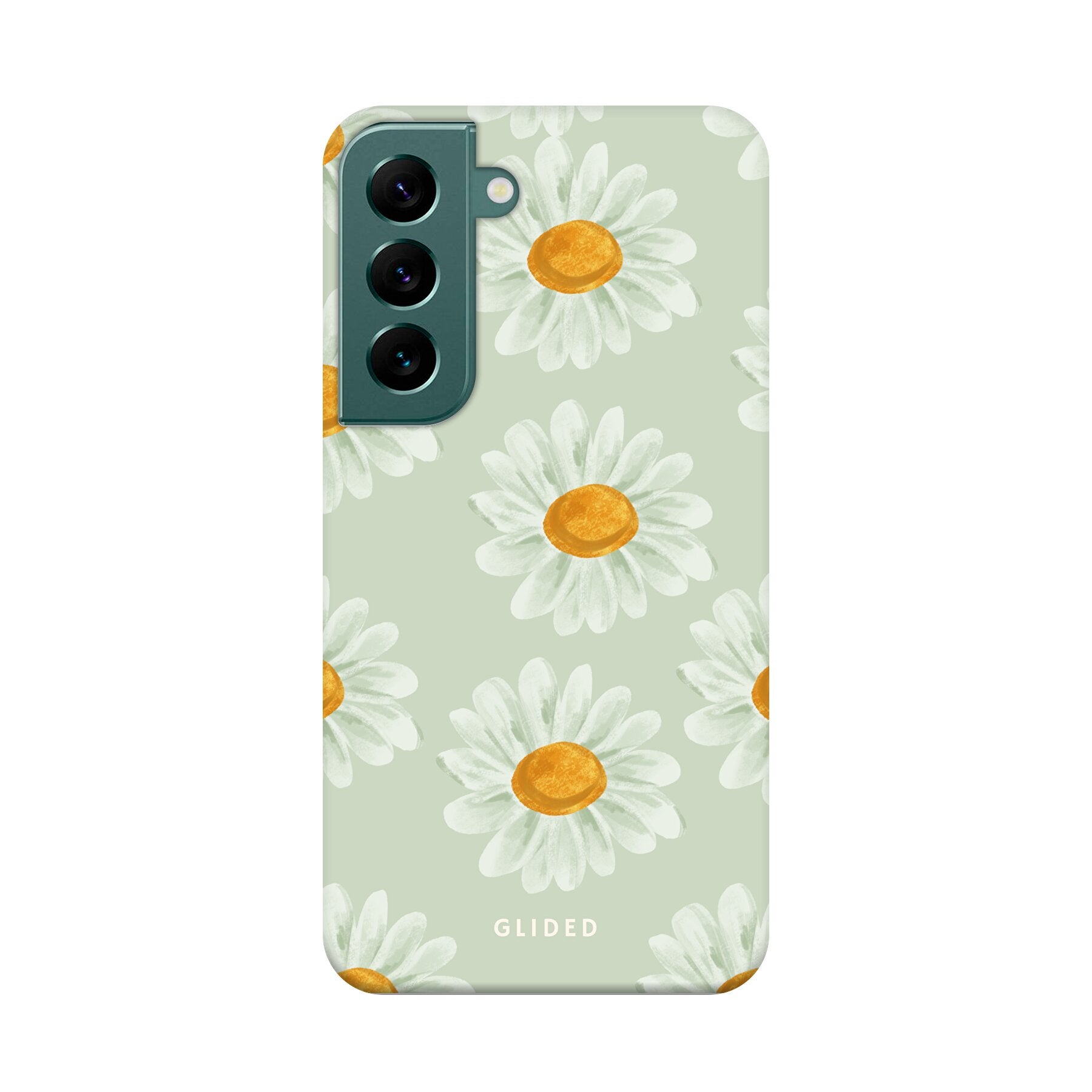 Daisy Handyhülle für Samsung Galaxy S22 mit zarten Gänseblümchen in voller Blüte, stilvoll und schützend.