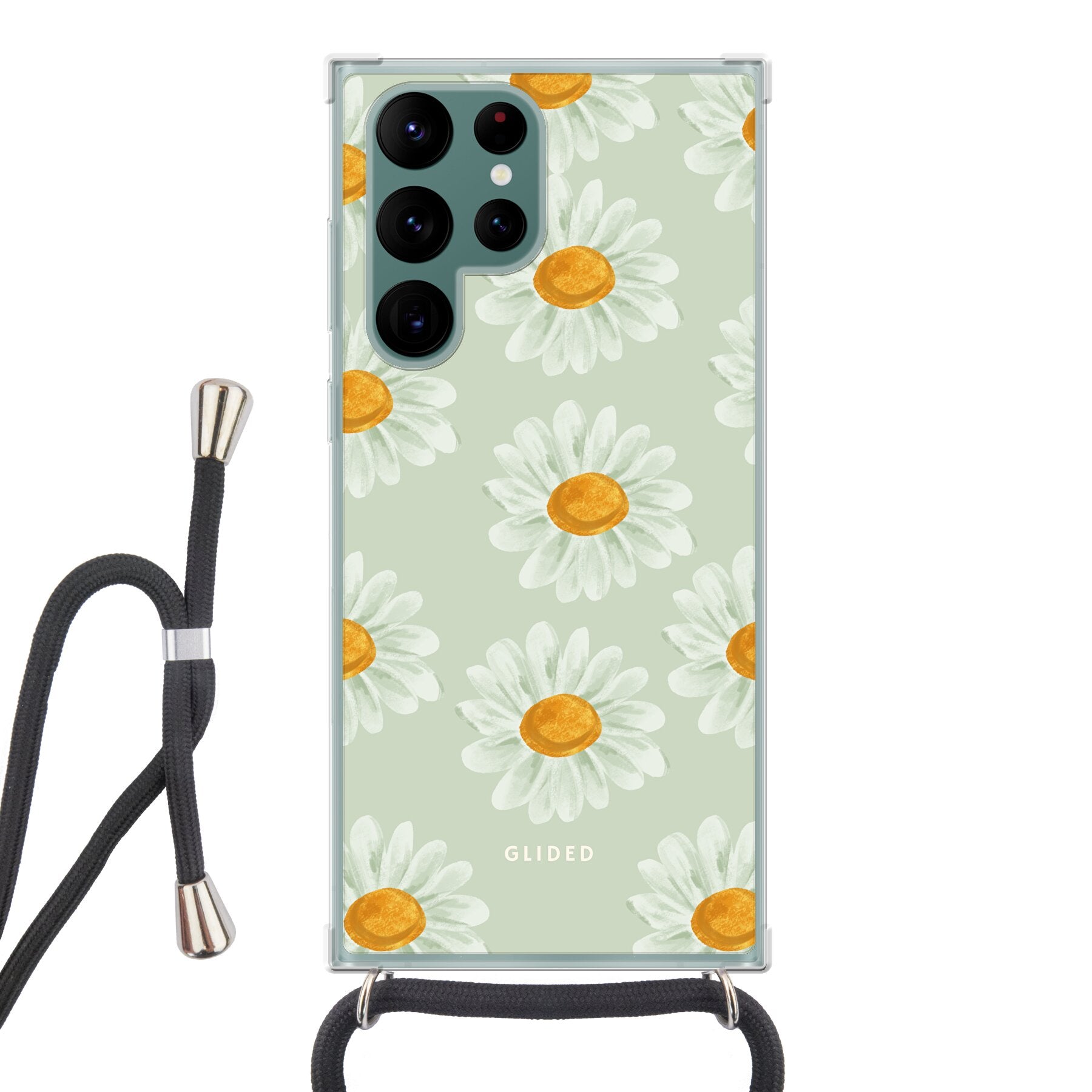Daisy Handyhülle für Samsung Galaxy S22 Ultra mit zarten Gänseblümchen in voller Blüte, stilvoll und schützend.