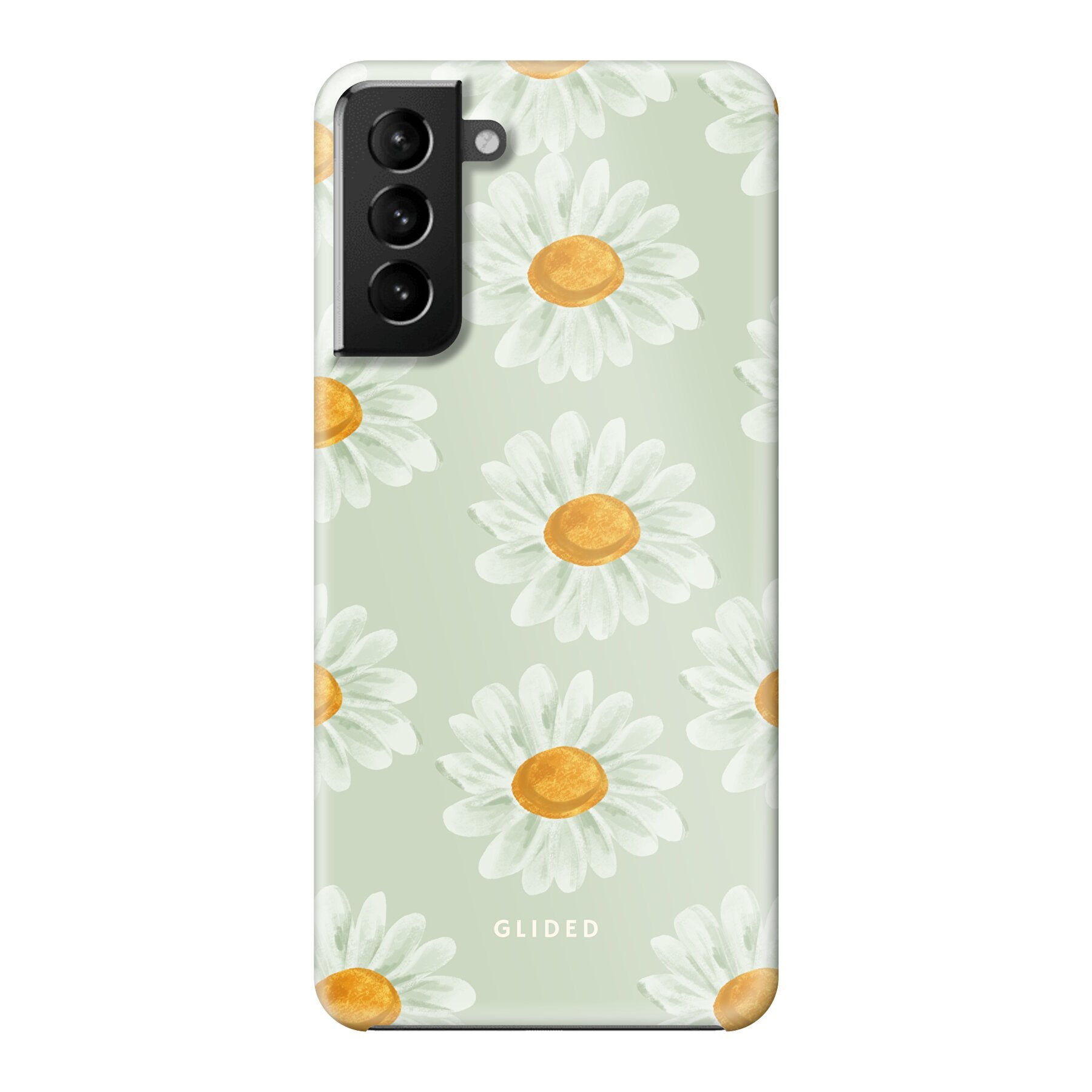Daisy Handyhülle für Samsung Galaxy S21 Plus 5G mit zarten Gänseblümchen in voller Blüte, stilvoll und schützend.