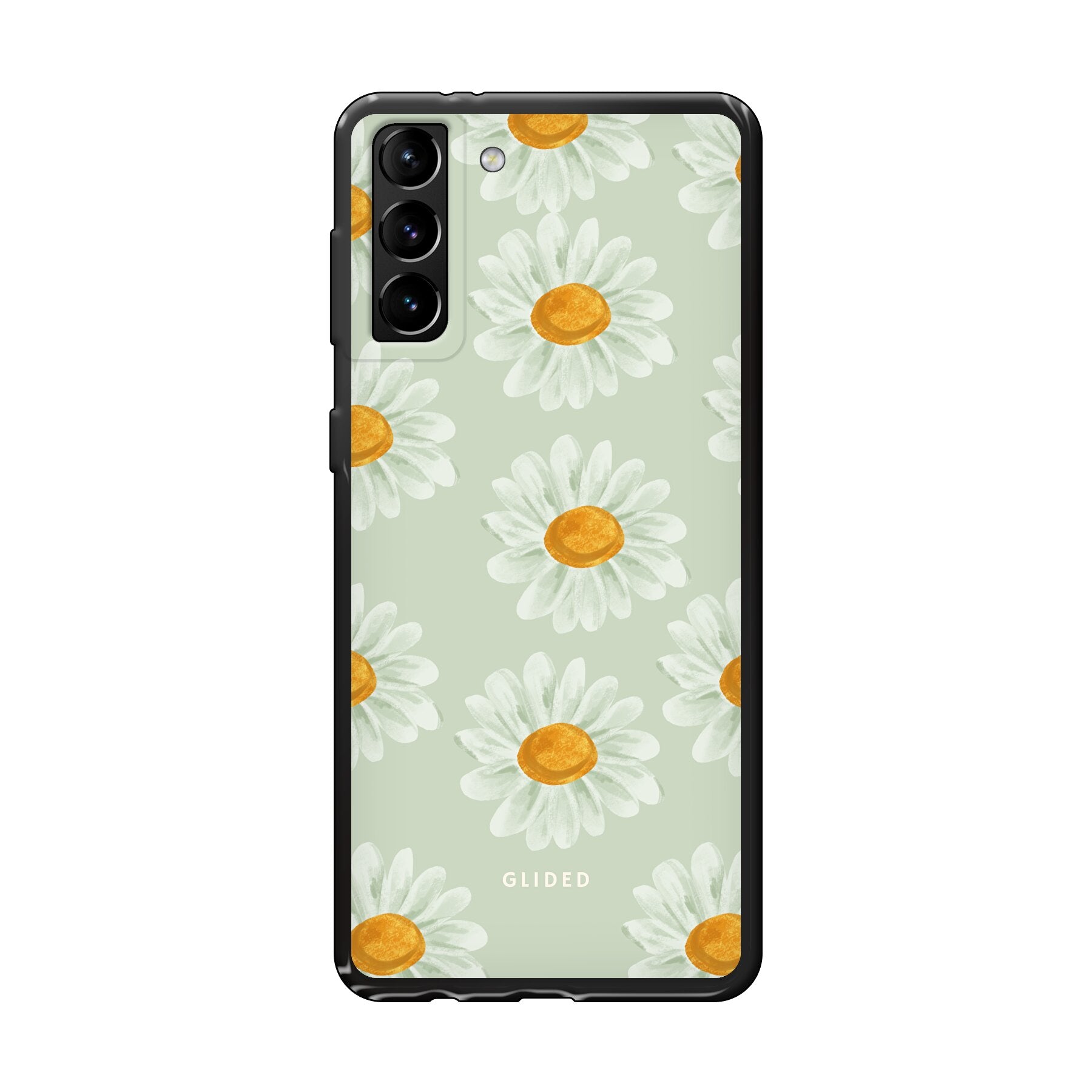 Daisy Handyhülle für Samsung Galaxy S21 Plus 5G mit zarten Gänseblümchen in voller Blüte, stilvoll und schützend.