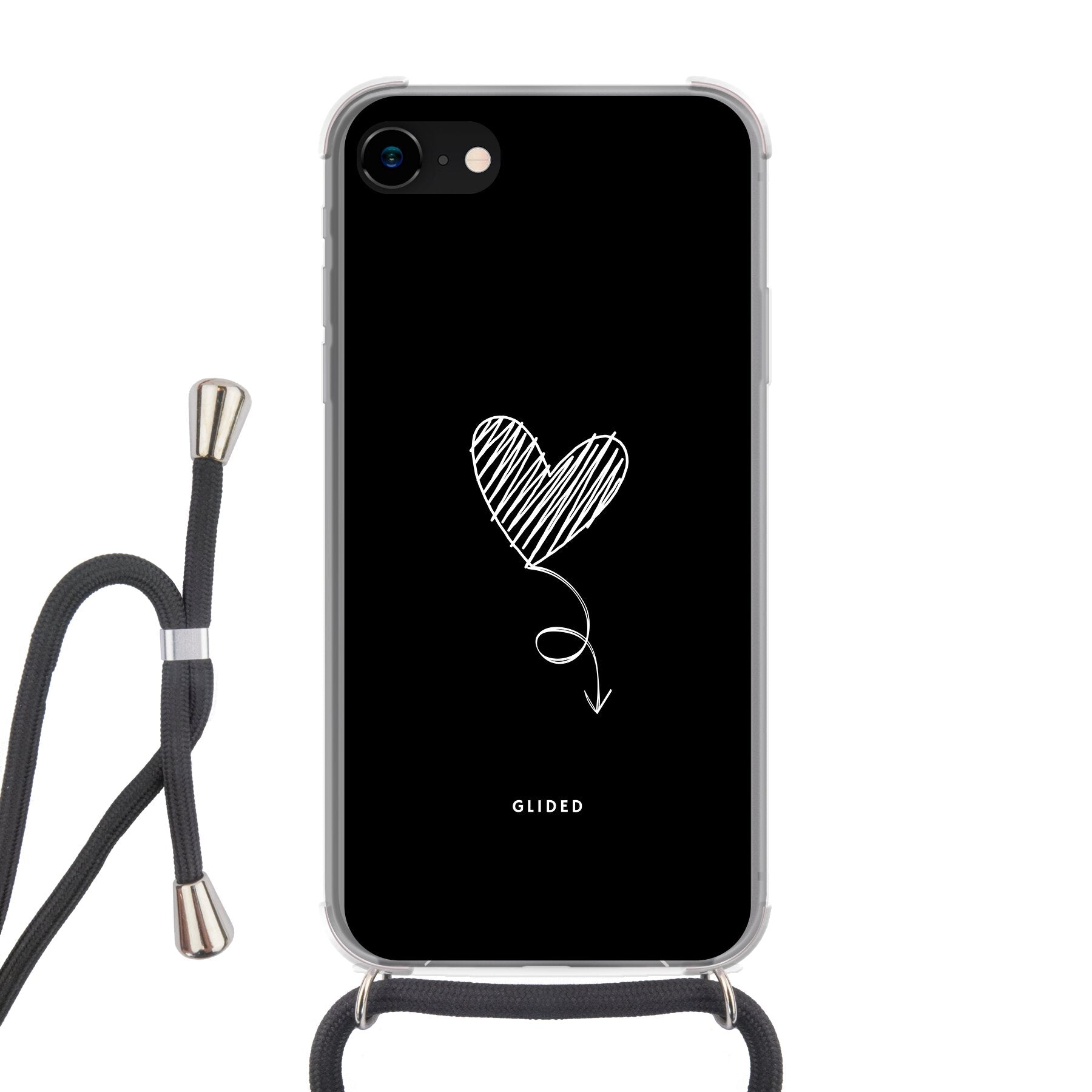 Dark Heart iPhone SE 2020 Handyhülle mit ästhetischem Herzdesign auf dunklem Hintergrund, bietet stilvollen Schutz und einzigartigen Look.