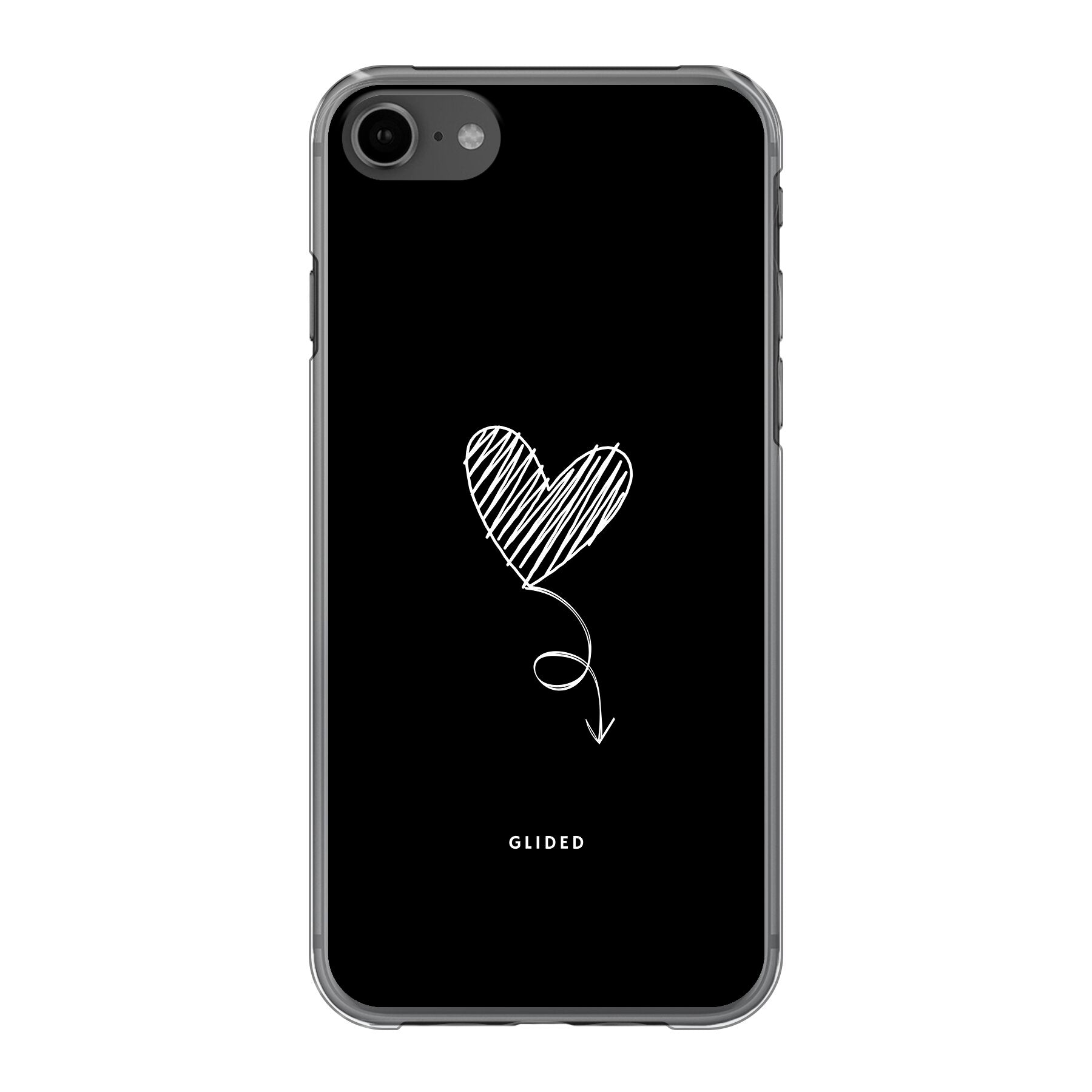 Dark Heart iPhone SE 2020 Handyhülle mit ästhetischem Herzdesign auf dunklem Hintergrund, bietet stilvollen Schutz und einzigartigen Look.