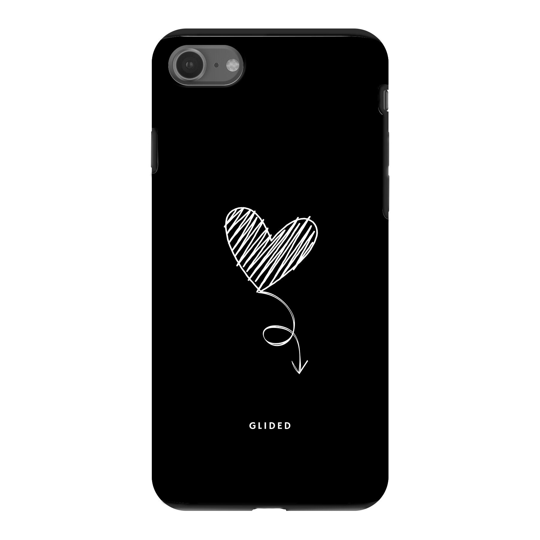 Dark Heart iPhone SE 2020 Handyhülle mit ästhetischem Herzdesign auf dunklem Hintergrund, bietet stilvollen Schutz und einzigartigen Look.
