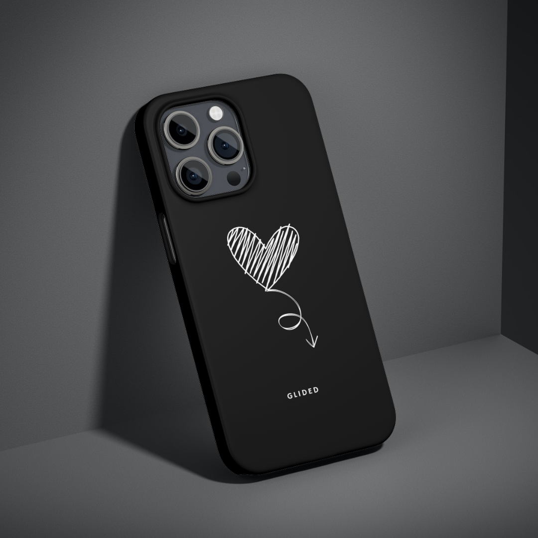 Dark Heart Handyhülle für Samsung Galaxy A73 5G mit ästhetischem Herzdesign auf dunklem Hintergrund.