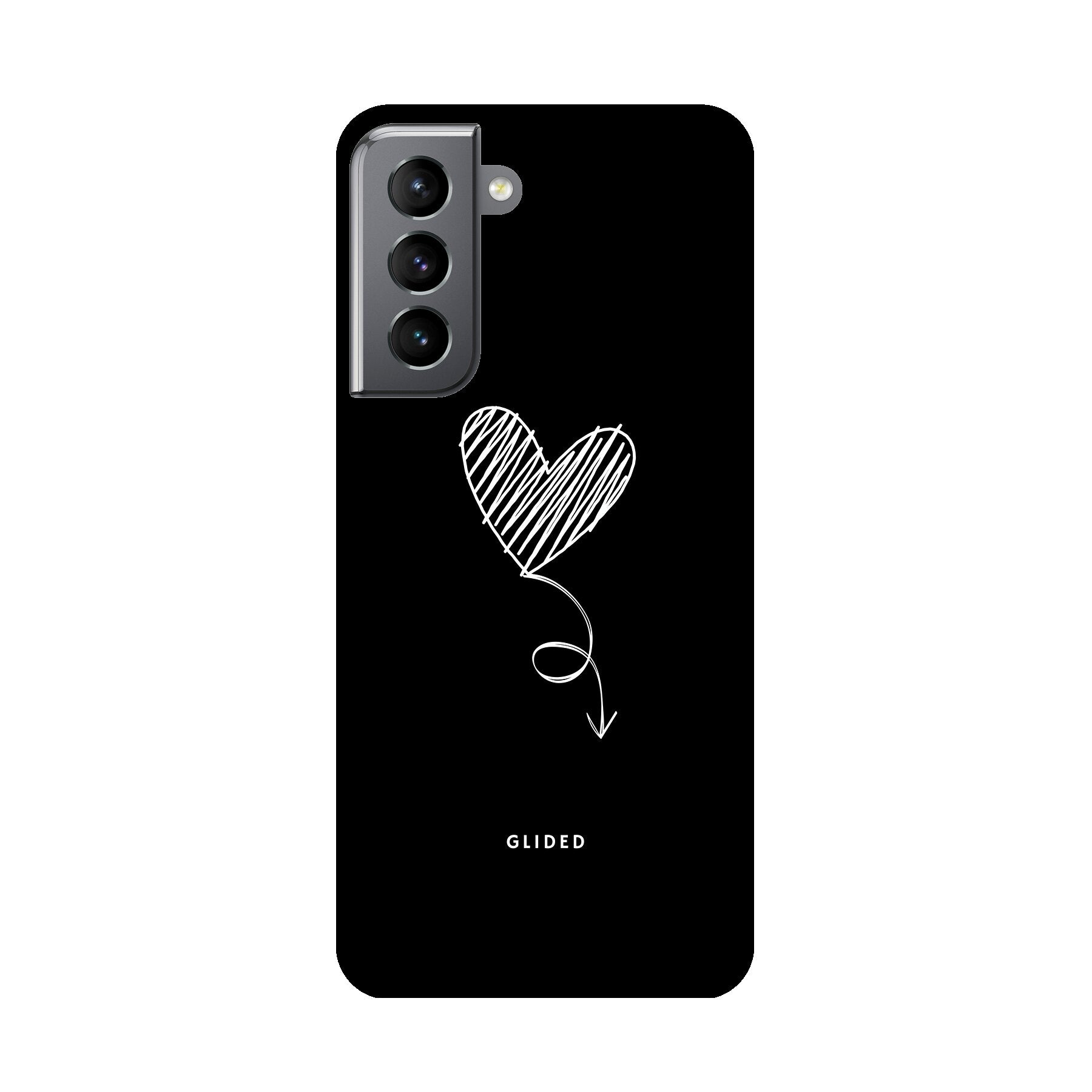 Dark Heart Handyhülle für Samsung Galaxy S21 5G mit ästhetischem Herzdesign auf dunklem Hintergrund, bietet stilvollen Schutz.
