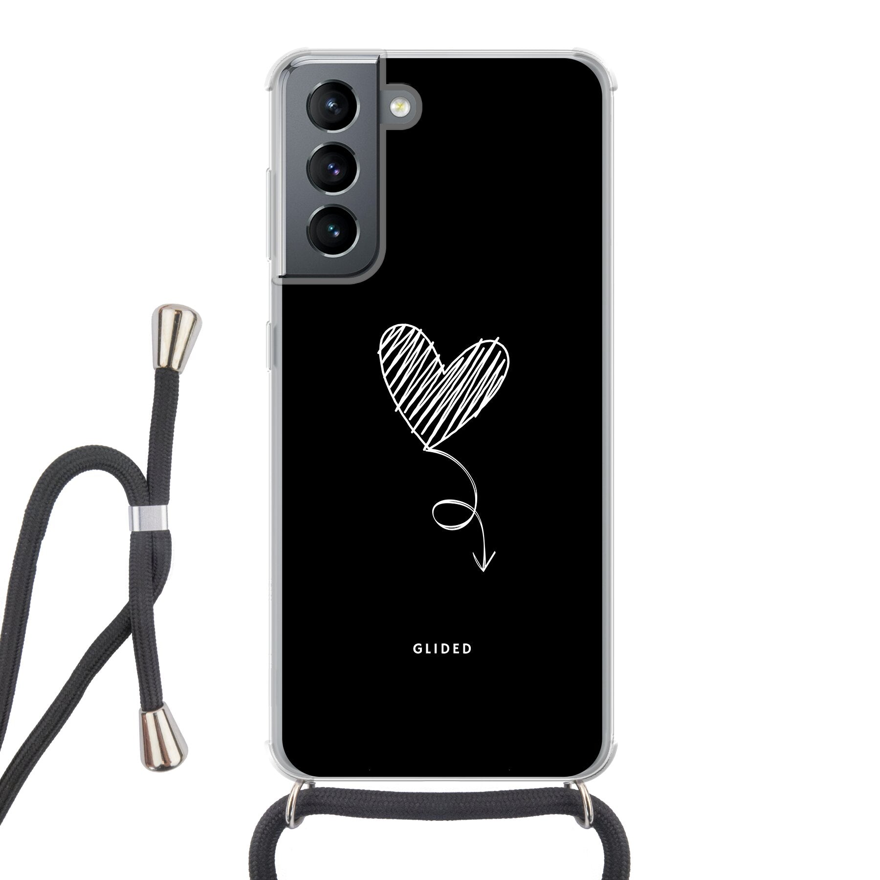 Dark Heart Handyhülle für Samsung Galaxy S21 5G mit ästhetischem Herzdesign auf dunklem Hintergrund, bietet stilvollen Schutz.