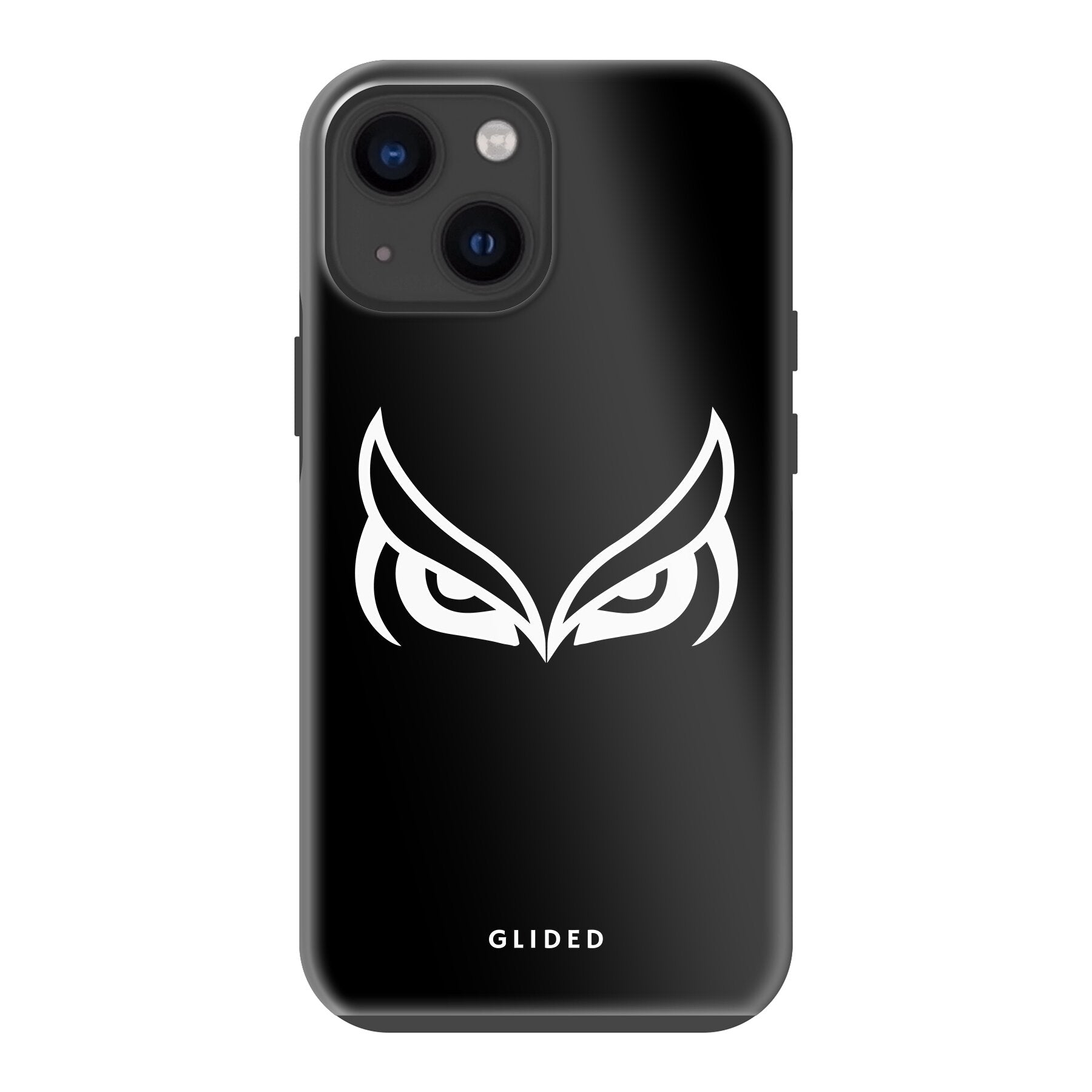 Dark Owl Handyhülle für iPhone 13 mini mit majestätischen Eulen auf tiefdunklem Hintergrund, stilvoll und schützend.