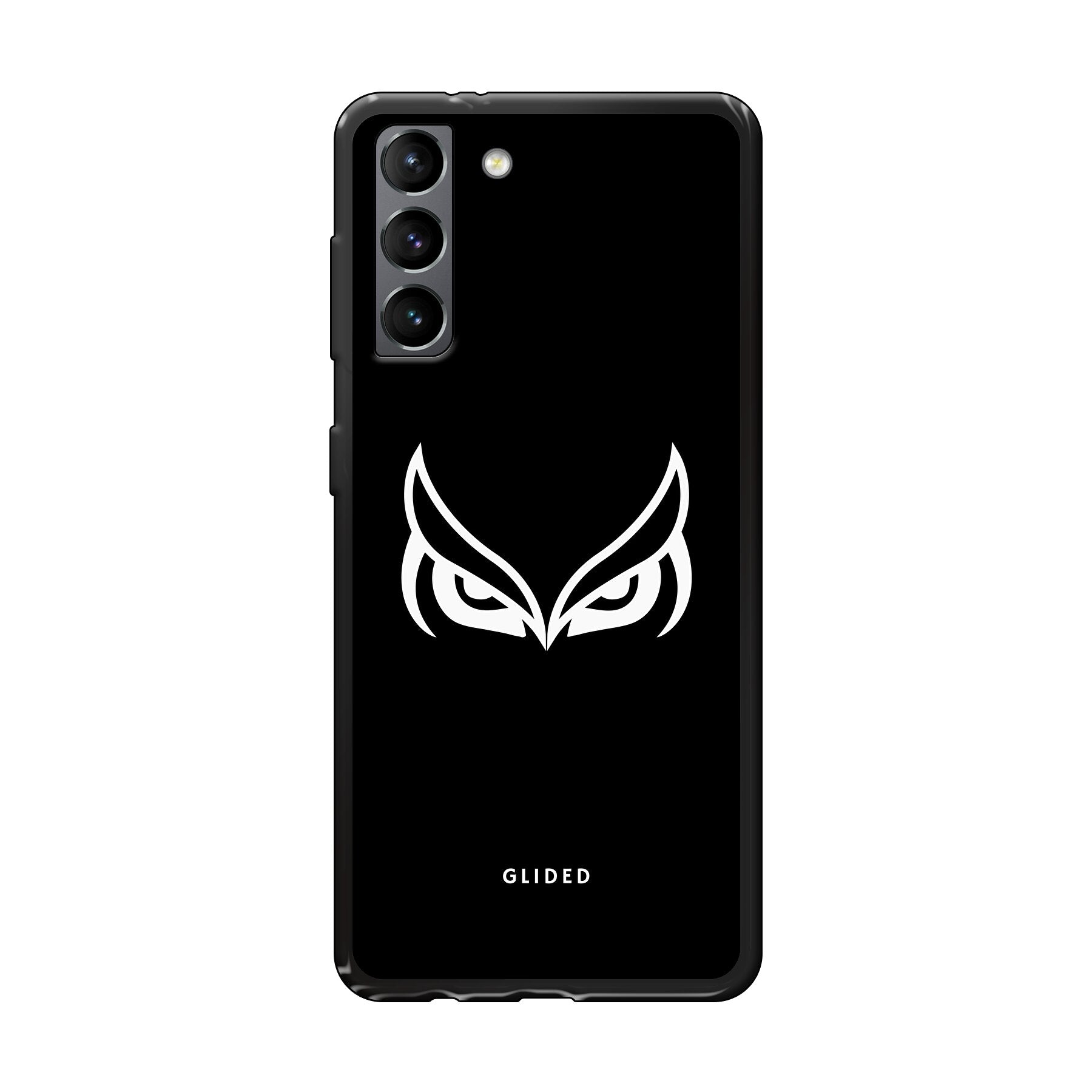 Dark Owl Handyhülle für Samsung Galaxy S21 5G mit majestätischen Eulen auf einem tiefdunklen Hintergrund, stilvoll und schützend.