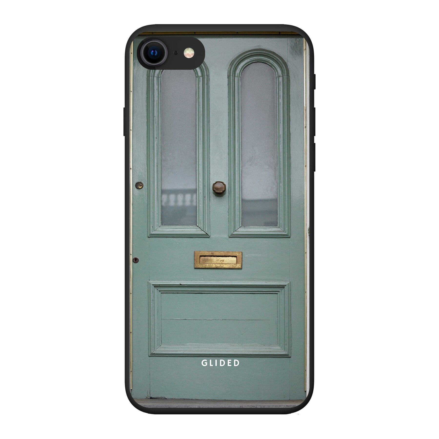 Doorway Dream Handyhülle für iPhone SE 2020 mit mintgrüner Tür, die Fantasie und Inspiration symbolisiert.