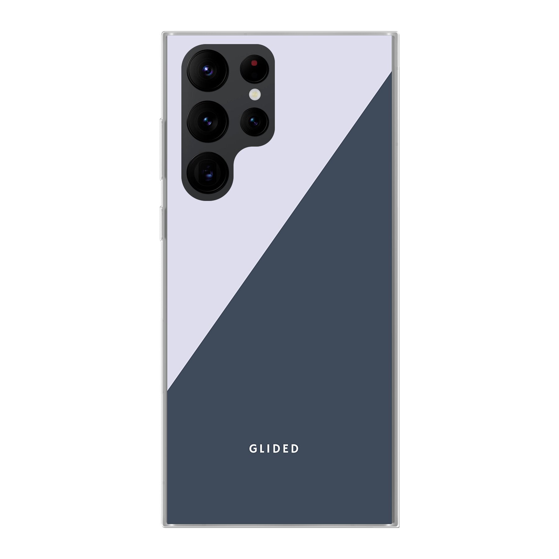 Edge Handyhülle für Samsung Galaxy S20 Ultra in Grau und Weiß, minimalistisches Design mit klaren Linien.