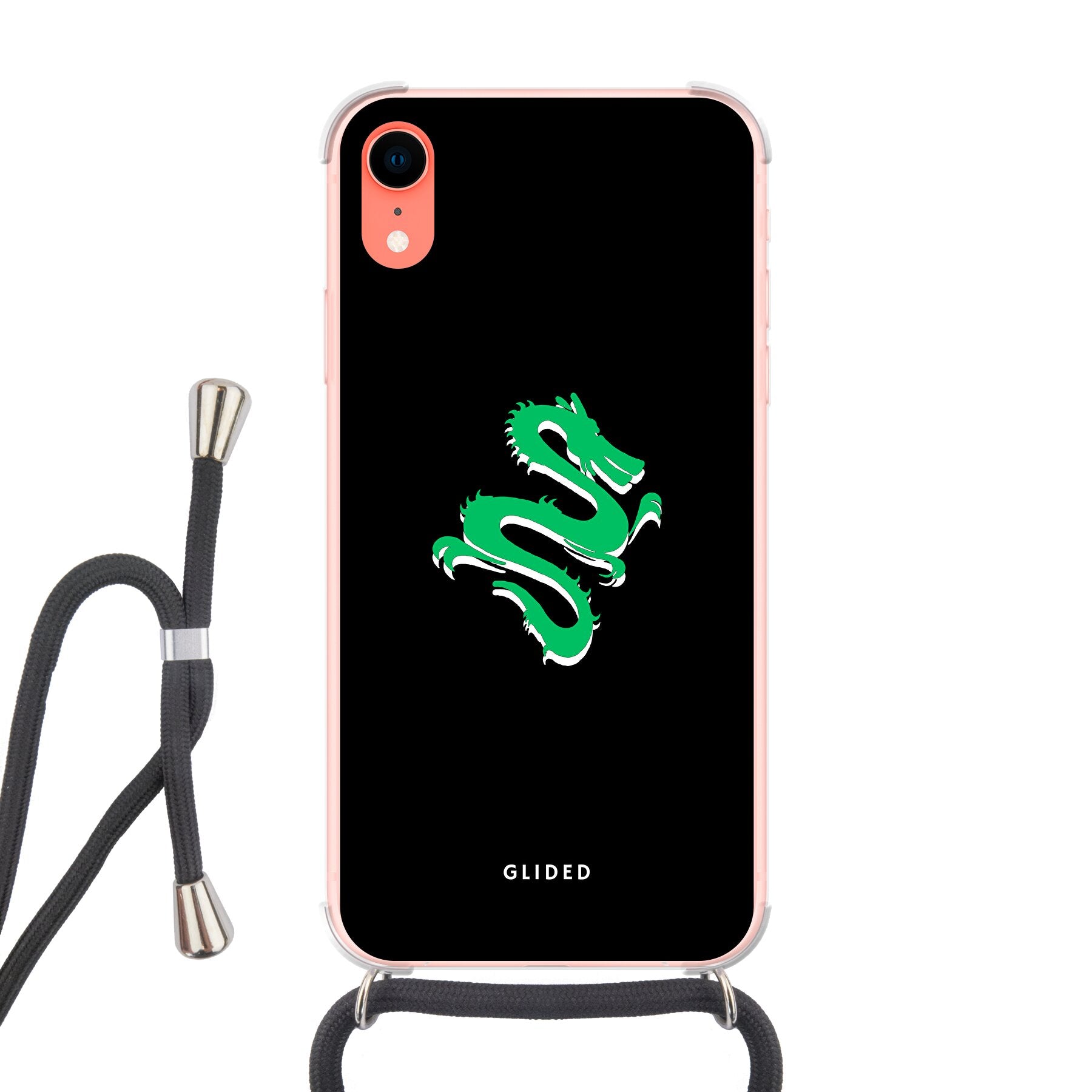 Emerald Dragon Handyhülle für iPhone XR mit majestätischem grünem Drachen-Design, idealer Schutz und stilvolle Ästhetik.