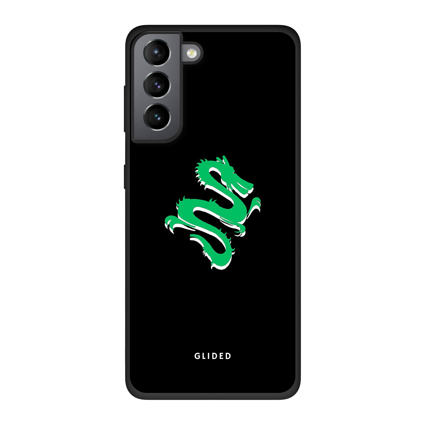 Emerald Dragon Handyhülle für Samsung Galaxy S10 mit majestätischem grünem Drachen-Design, idealer Schutz und stilvolle Ästhetik.