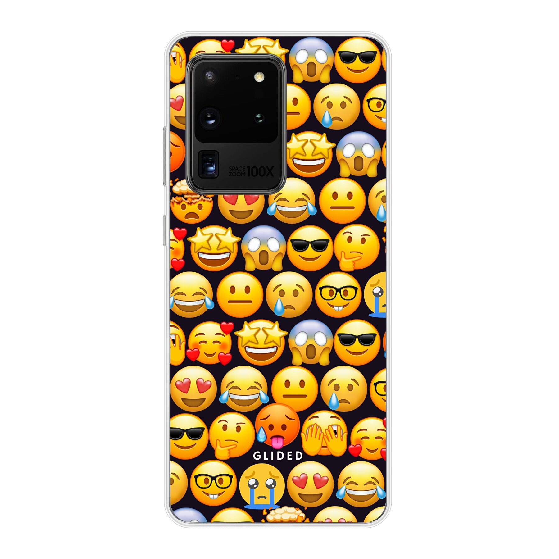 Bunte Emoji Town Handyhülle für Samsung Galaxy S20/S20 5G mit verschiedenen Emojis, die Freude und Persönlichkeit ausstrahlen.