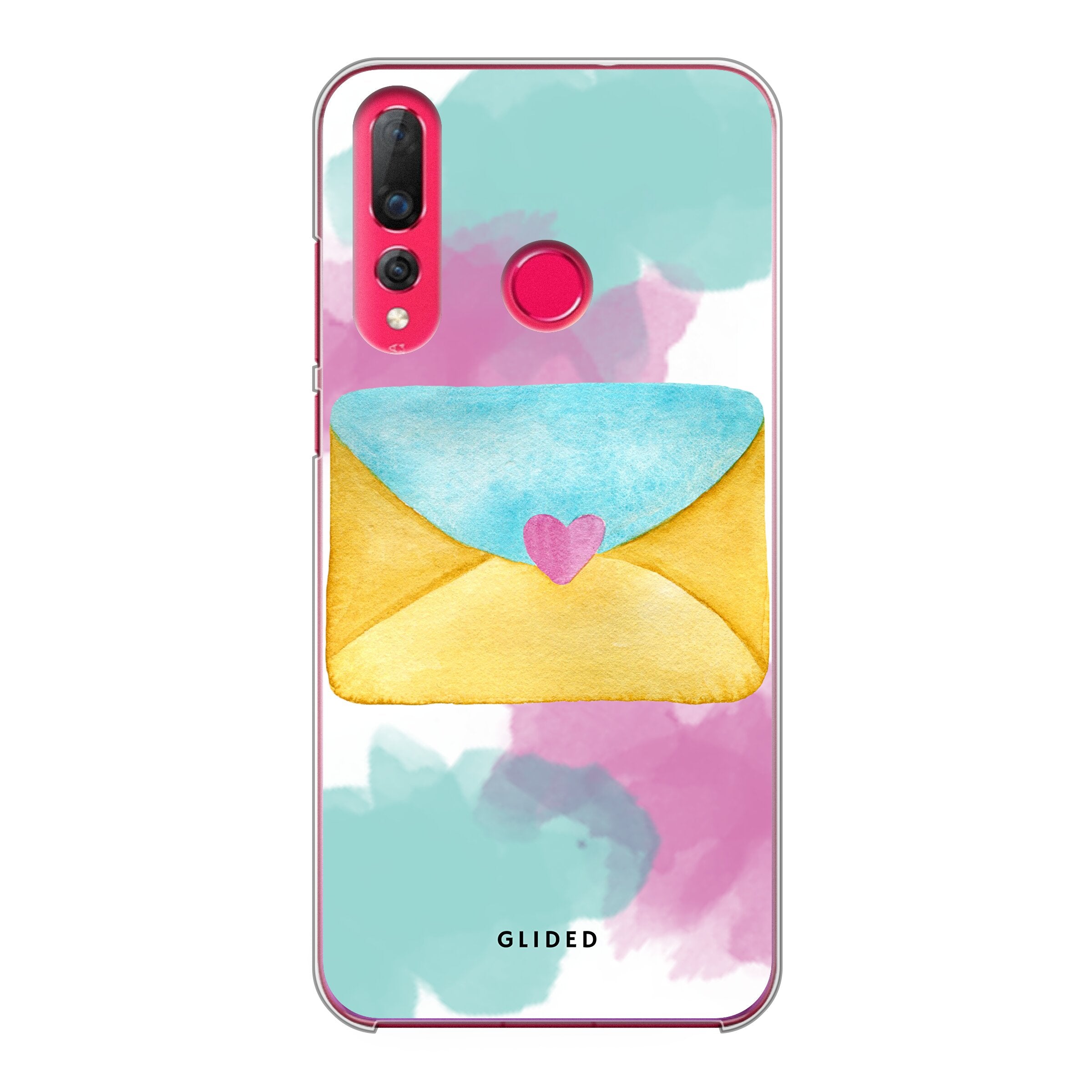 Huawei P30 Lite Handyhülle in sanften Pastellfarben mit romantischem Liebesbrief-Design, idealer Schutz und stilvolles Accessoire.