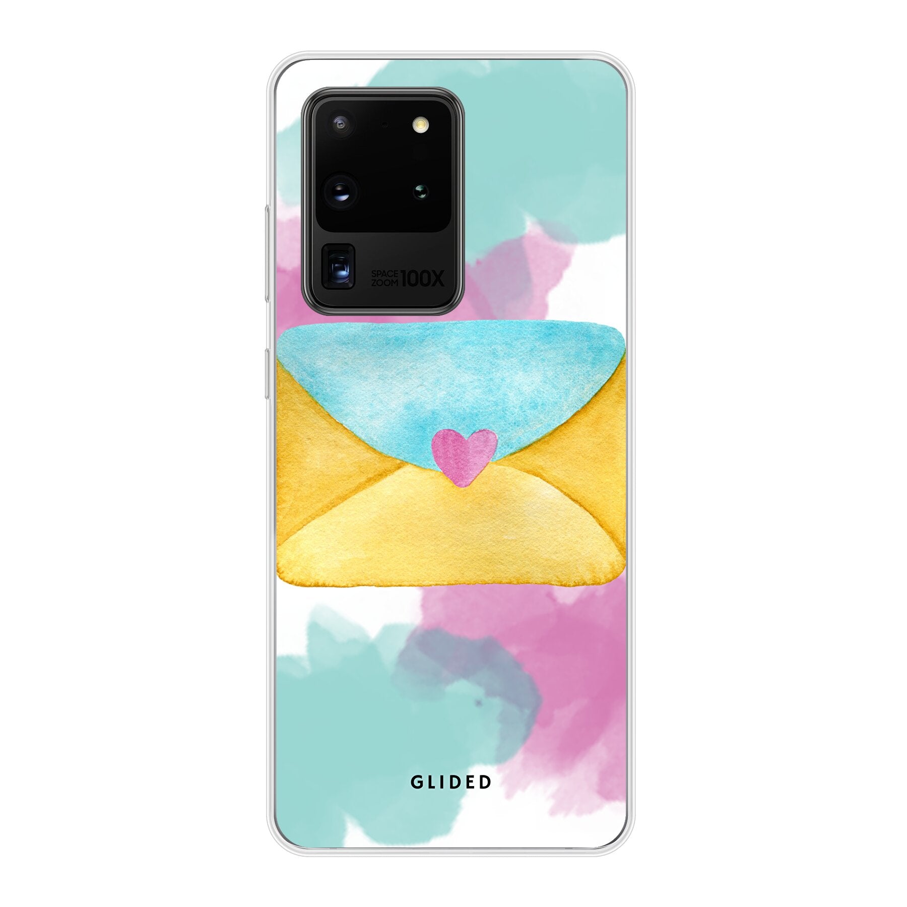 Envelope Handyhülle für Samsung Galaxy S20/S20 5G in zarten Pastellfarben mit romantischem Liebesbrief-Design.