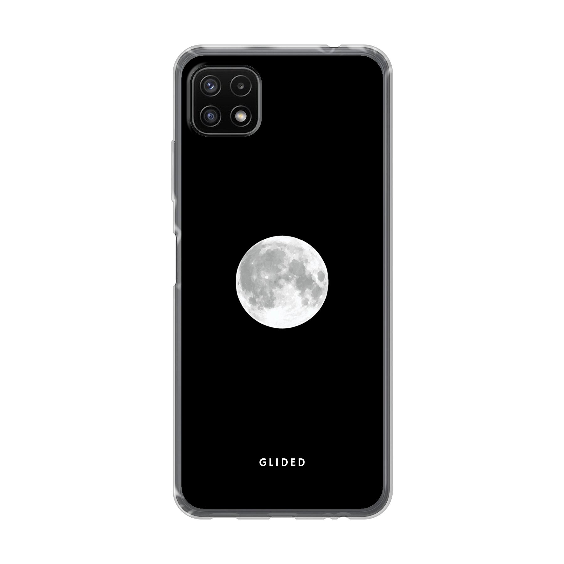 Epic Moon Handyhülle für Samsung Galaxy A22 5G mit majestätischem Vollmond-Design, das eine mystische Atmosphäre ausstrahlt.