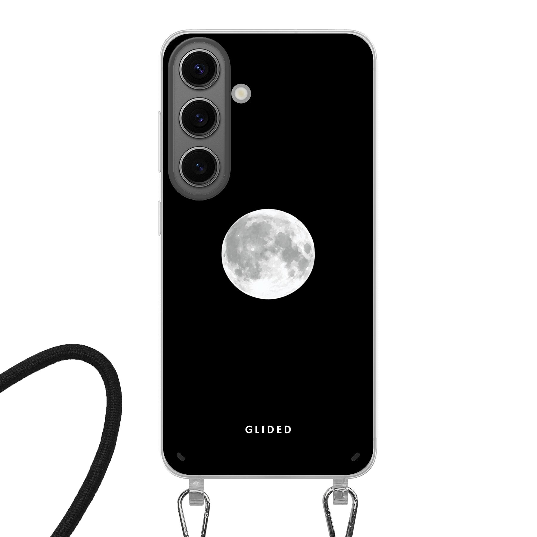 Epic Moon Handyhülle für Samsung Galaxy S24 mit majestätischem Vollmond-Design, stilvoll und schützend.