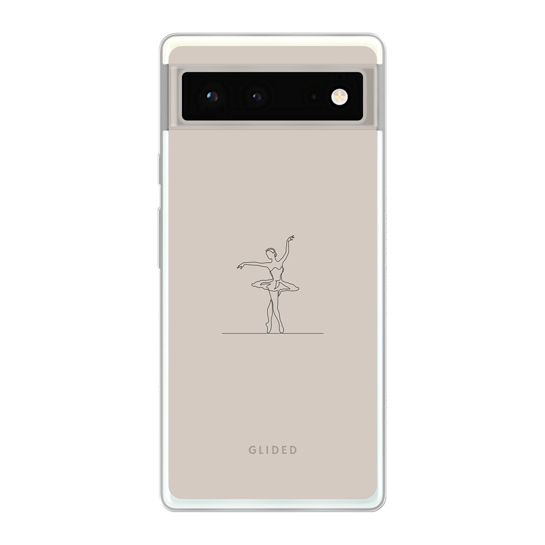 Felicity Google Pixel 6 Handyhülle mit Balletttänzerin auf beigem Hintergrund, elegant und schützend.