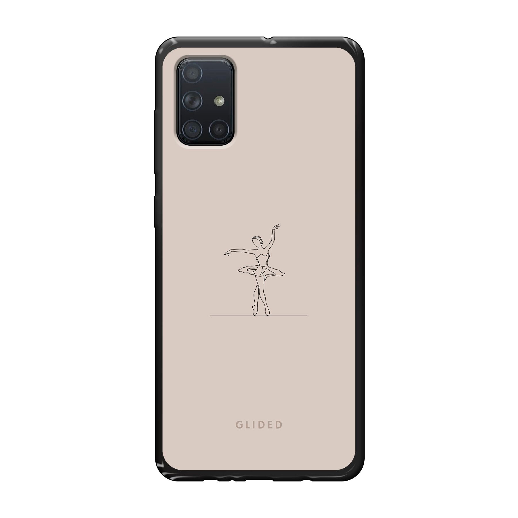 Felicity Handyhülle für Samsung Galaxy A71 mit Balletttänzerin auf beigem Hintergrund, elegant und schützend.