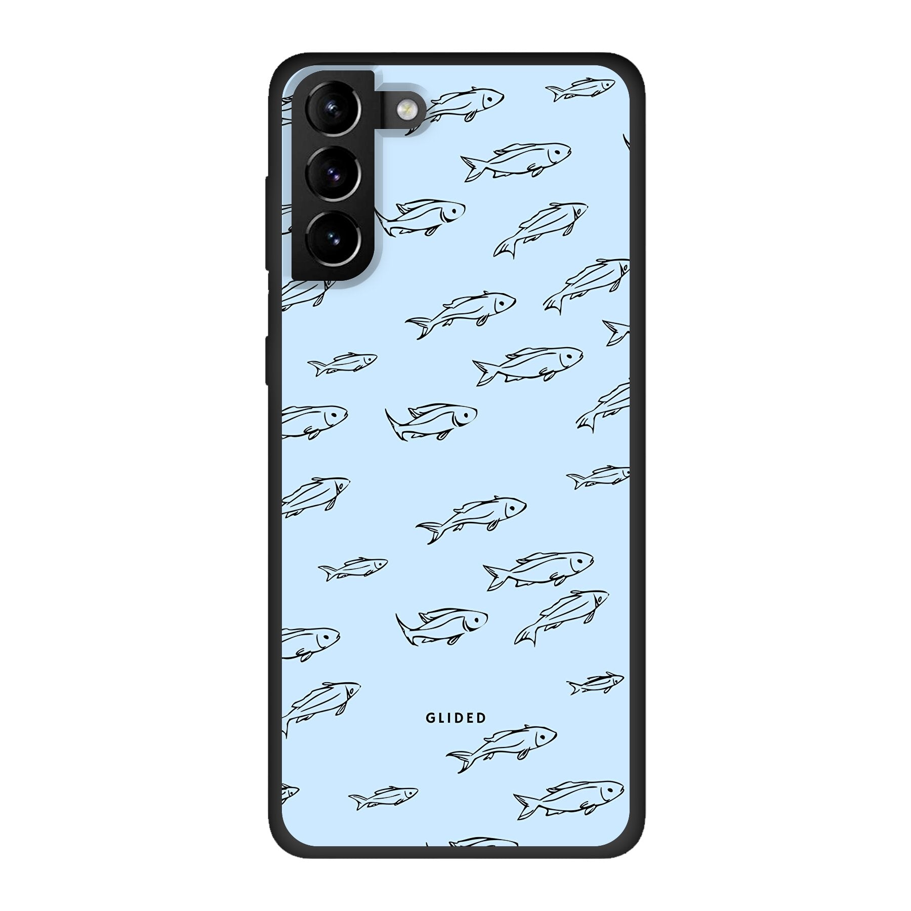 Fishy Handyhülle für Samsung Galaxy S21 Plus 5G mit süßen Fischen auf dem Hintergrund, bietet Schutz und Stil.