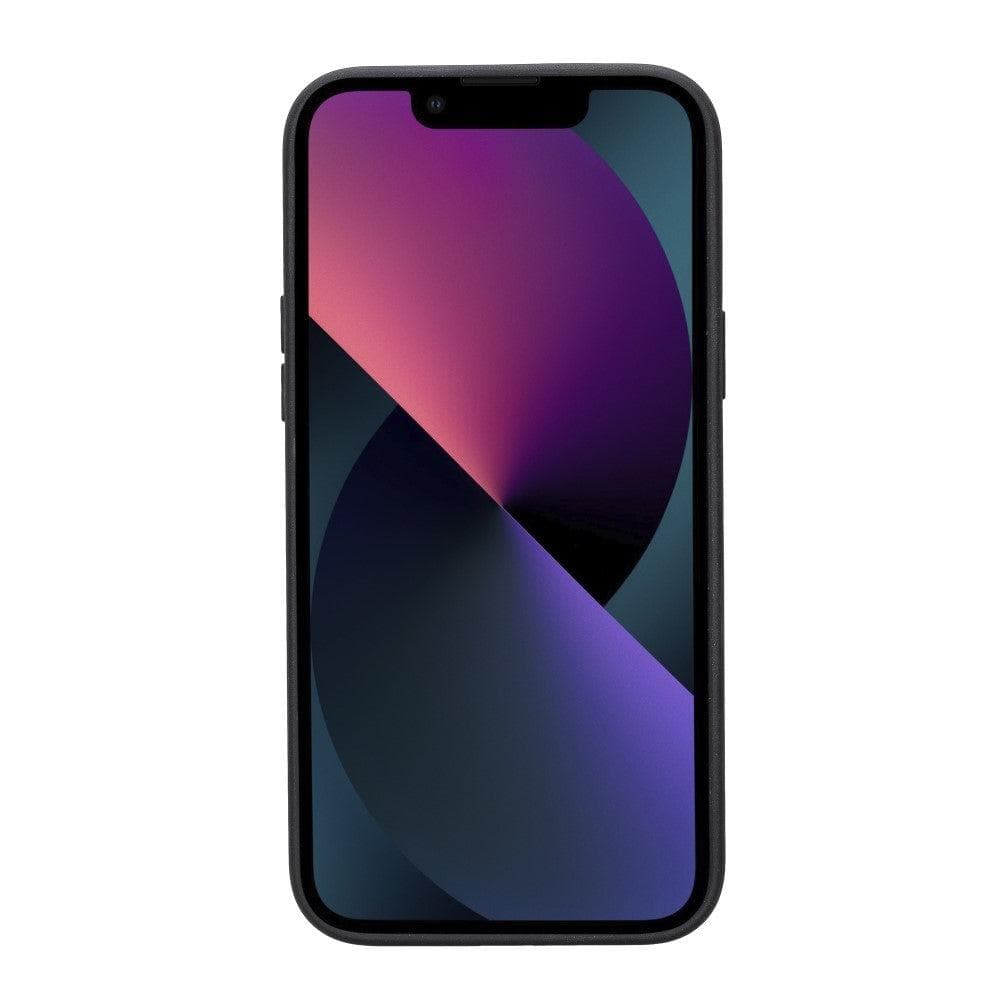 Flexible Leather Back Cover with Card Holder for iPhone 14 Series, showcasing its sleek design and card holder slots.