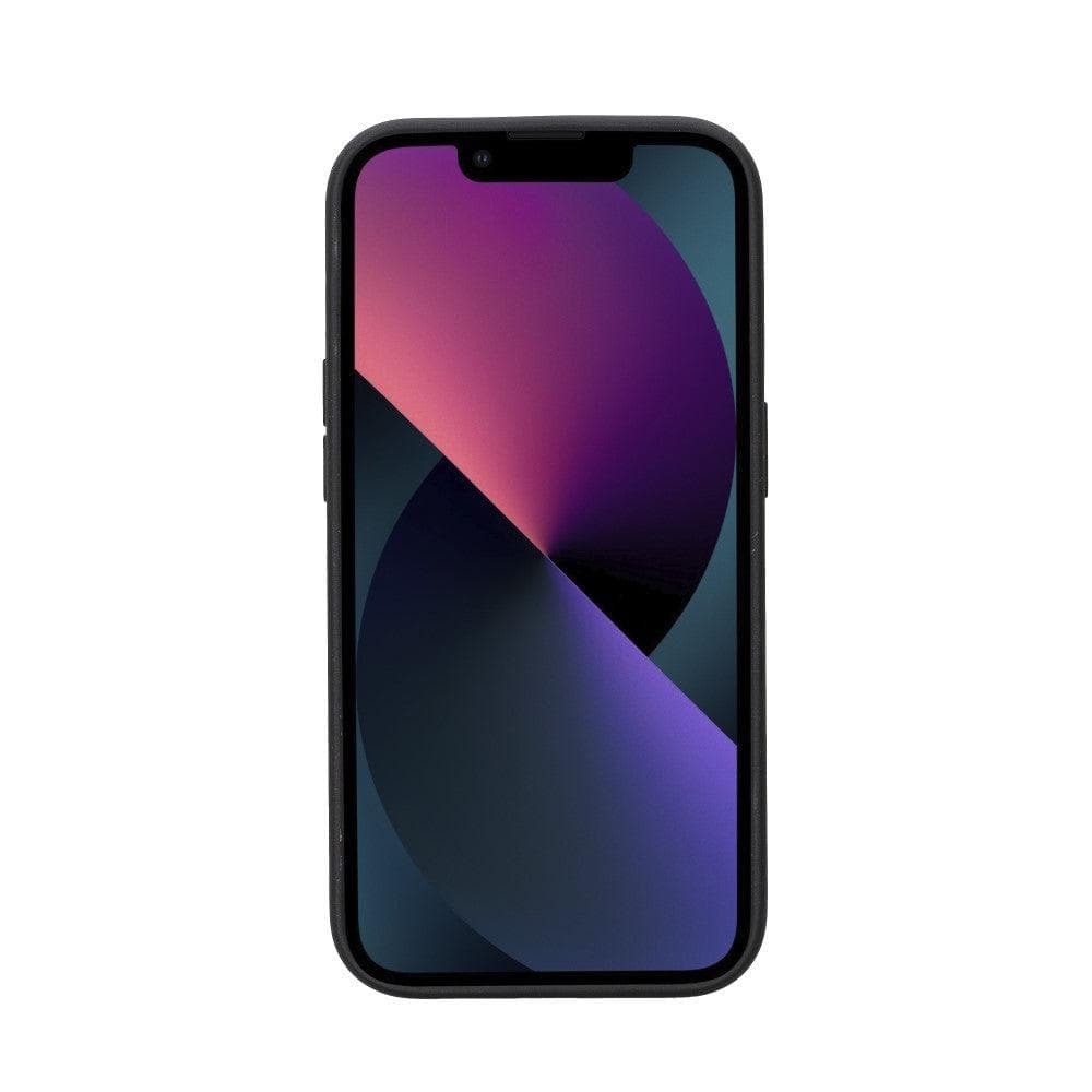 Flexible Leather Back Cover with Card Holder for iPhone 14 Series, showcasing its sleek design and card holder slots.