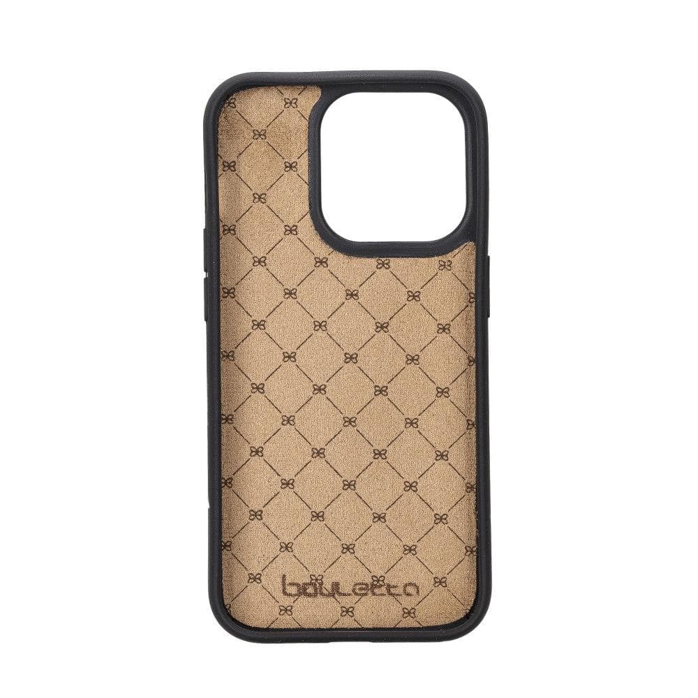 Flexible Leather Back Cover with Card Holder for iPhone 14 Series, showcasing its sleek design and card holder slots.