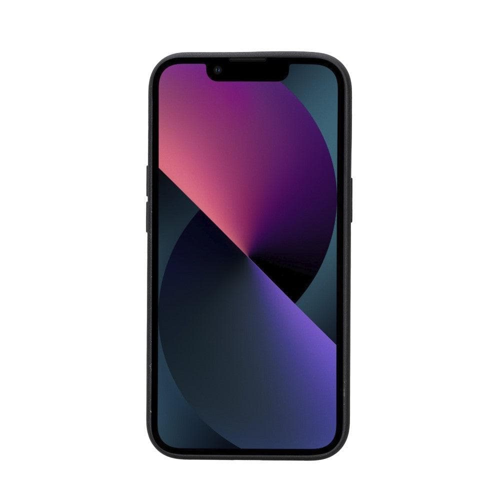 Flexible Leather Back Cover with Card Holder for iPhone 14 Series, showcasing its sleek design and card holder slots.