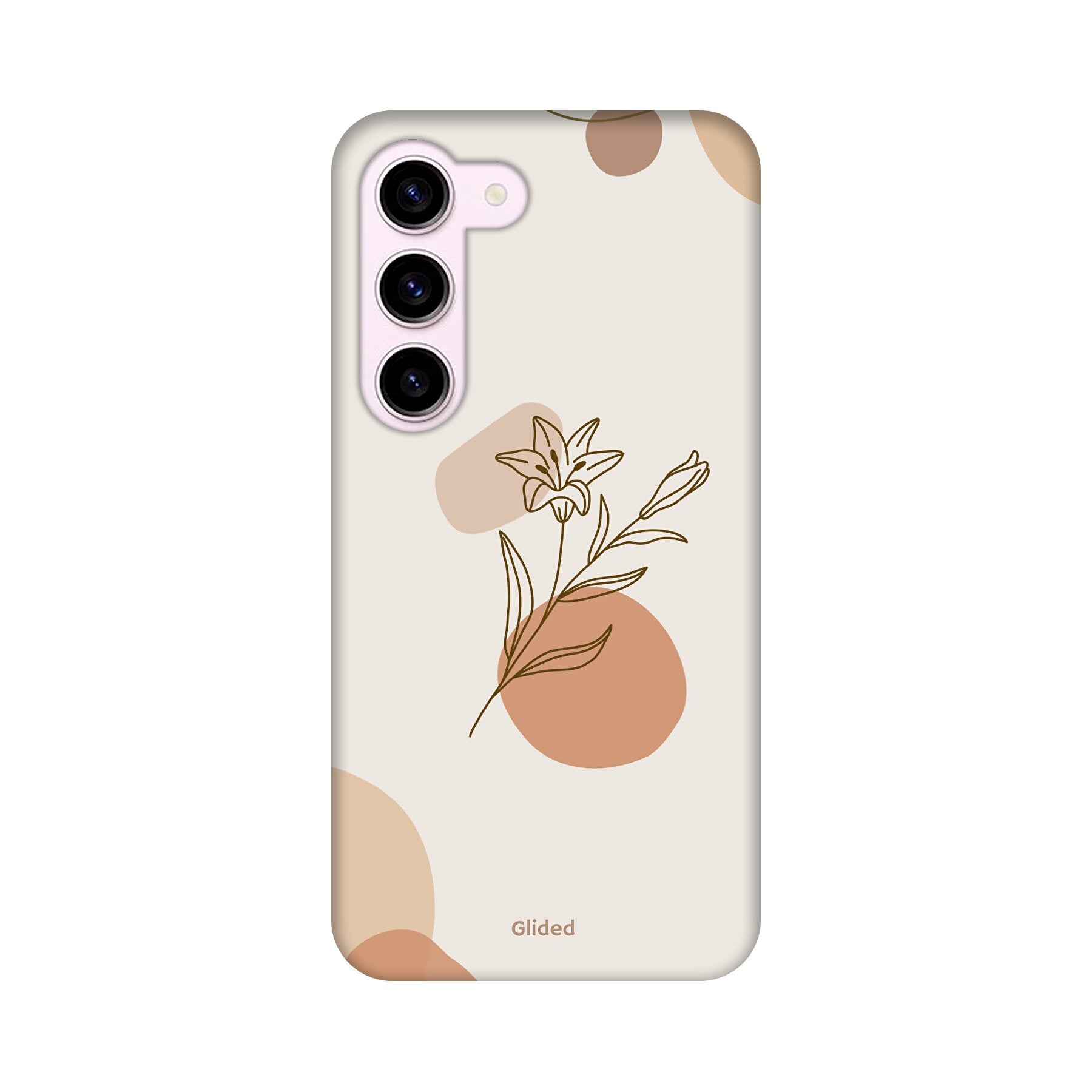 Flora Handyhülle für Samsung Galaxy S24 mit pastellfarbenen Blumenmotiven, die stilvollen Schutz und Ästhetik vereint.