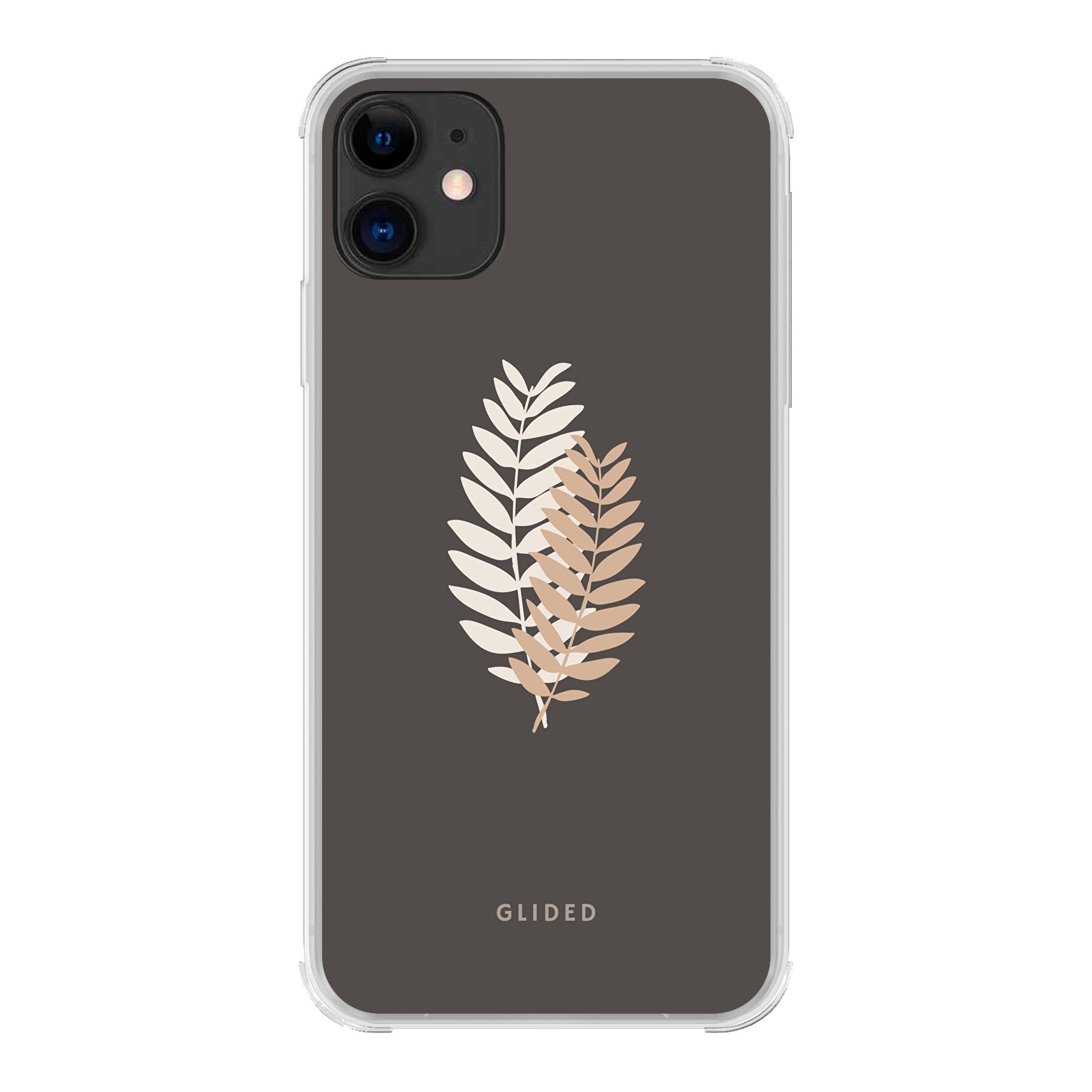 Florage iPhone 11 Handyhülle mit Pflanzenabbildung auf dunklem Hintergrund, bietet stilvollen Schutz und einzigartiges Design.