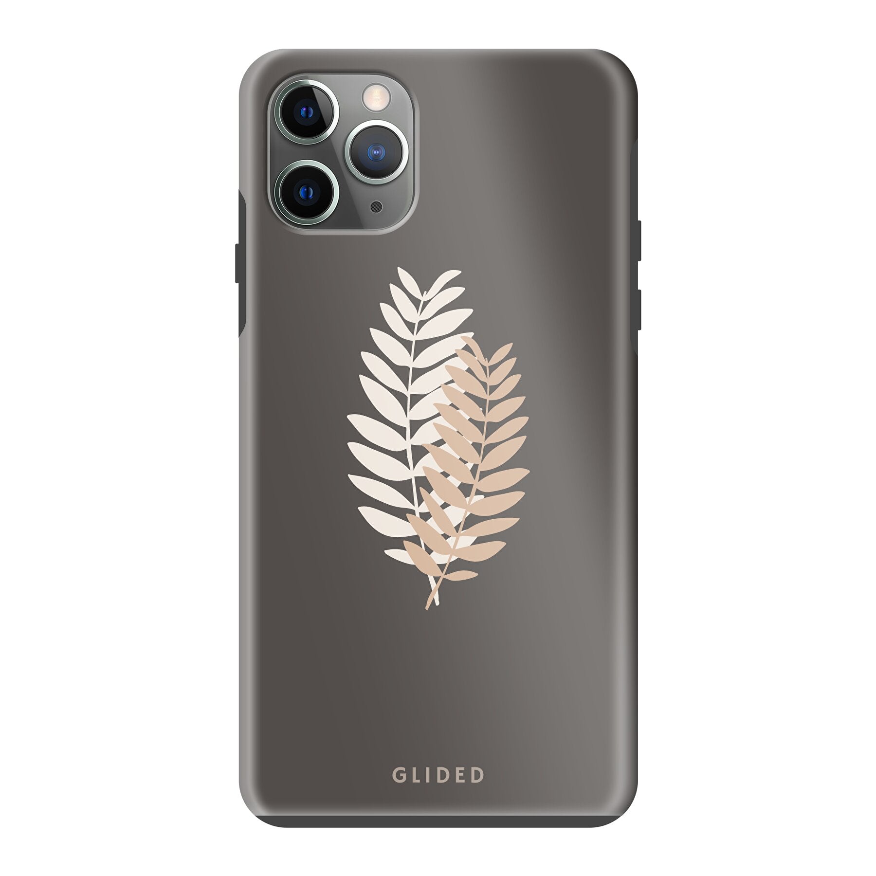 Florage iPhone 11 Pro Max Handyhülle mit Pflanzenabbildung auf dunklem Hintergrund, bietet stilvollen Schutz und einzigartiges Design.