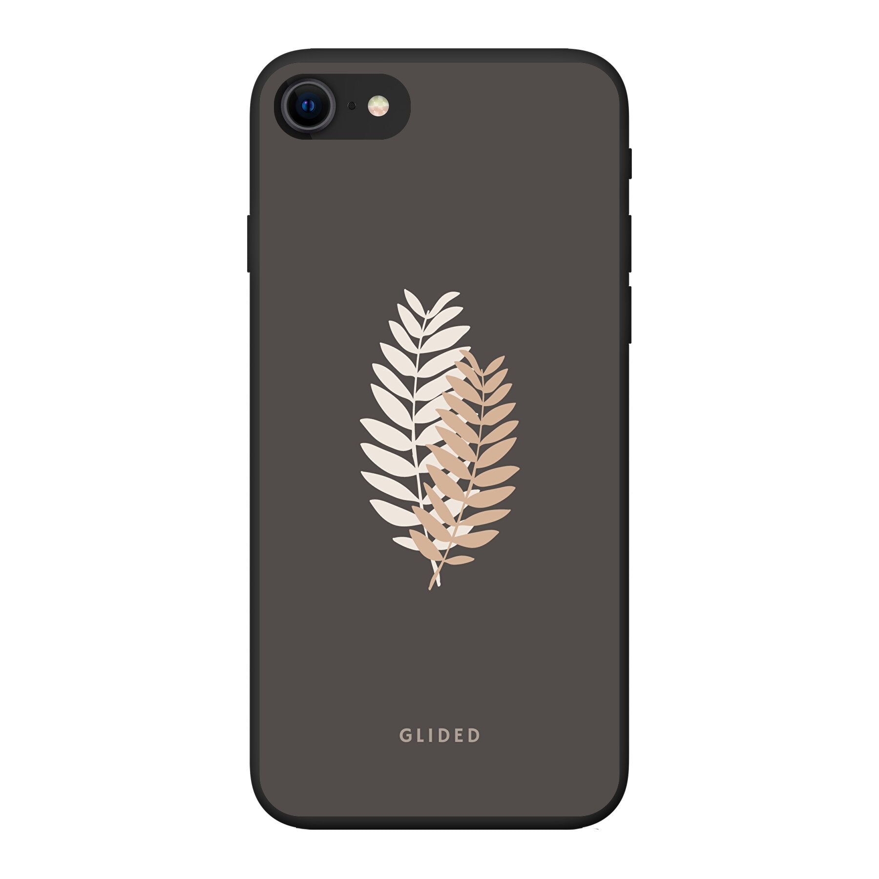 Florage iPhone 8 Handyhülle mit Pflanzenabbildung auf dunklem Hintergrund, stilvoll und schützend.